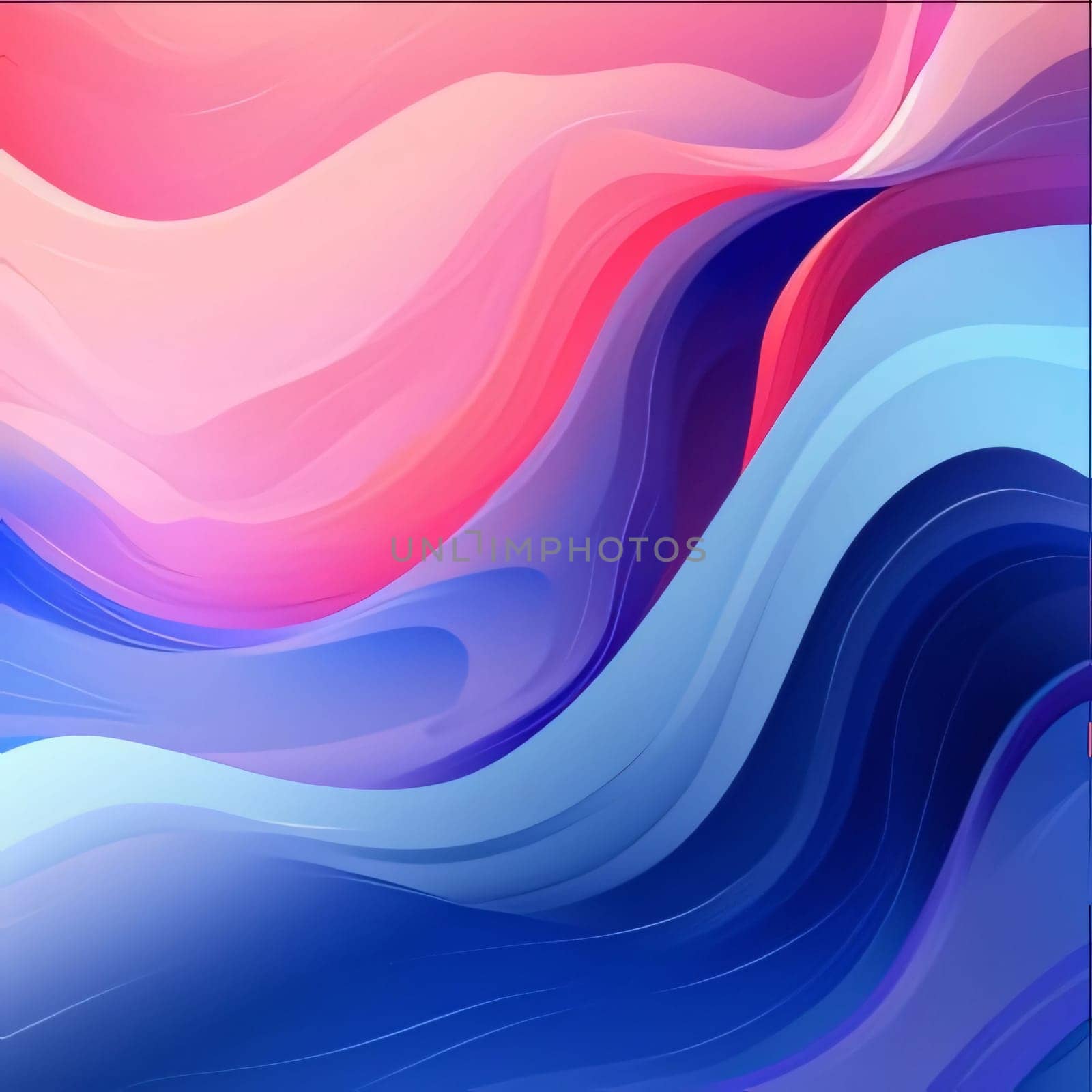 Abstract background with blue, pink and red waves. Vector illustration. by ThemesS