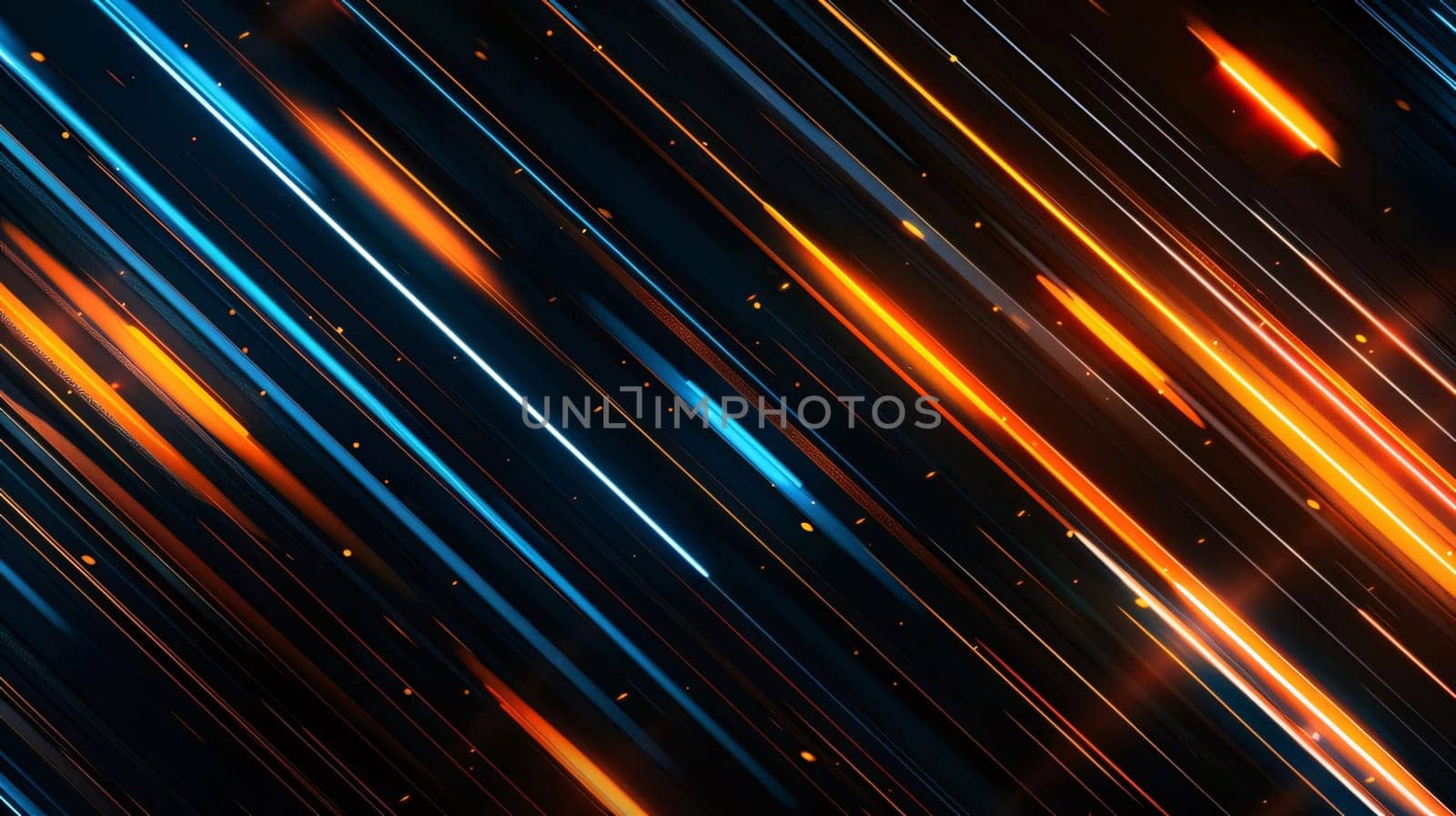 abstract background with blue and orange lines. 3d render illustration by ThemesS