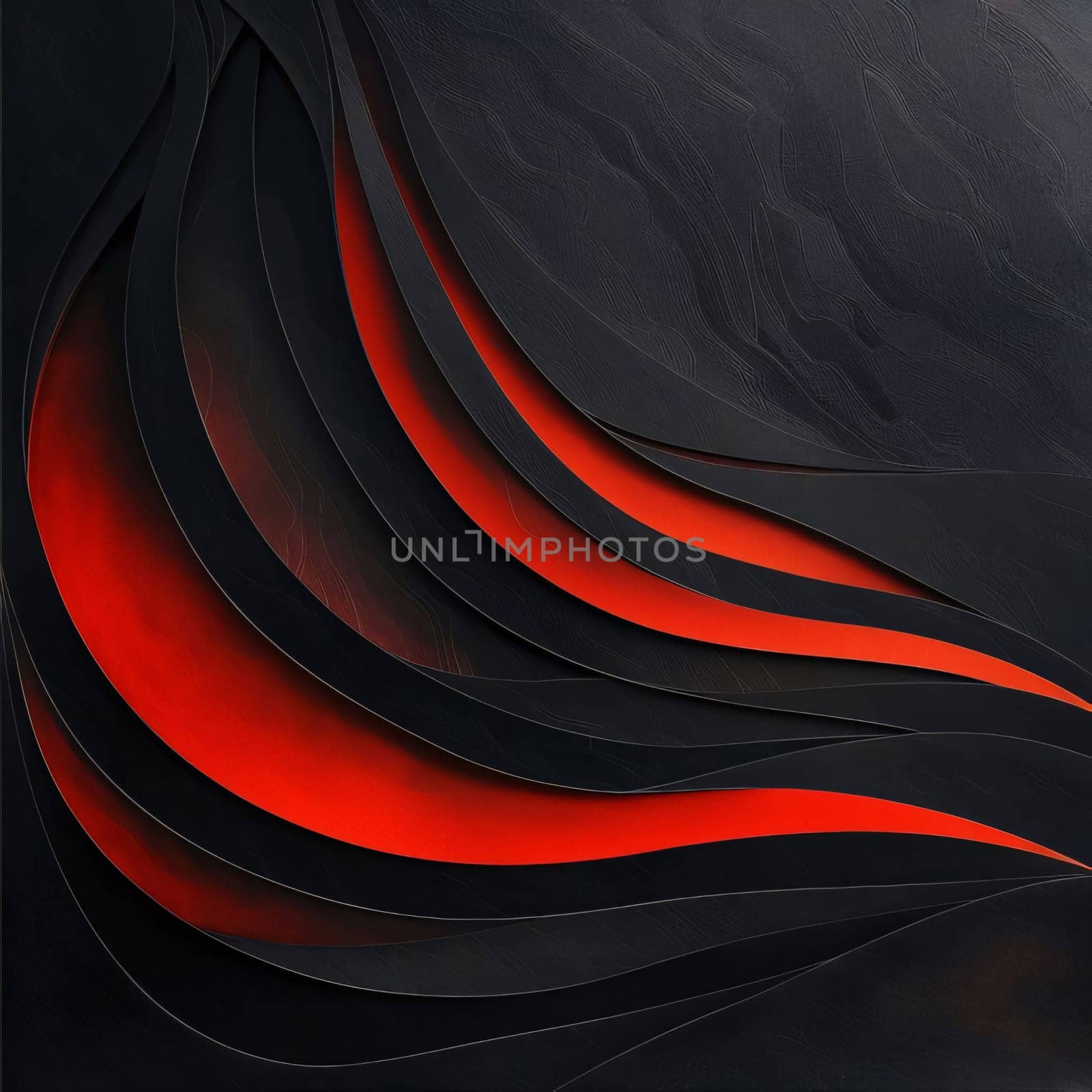 Abstract black and red wavy background. 3d render illustration. by ThemesS