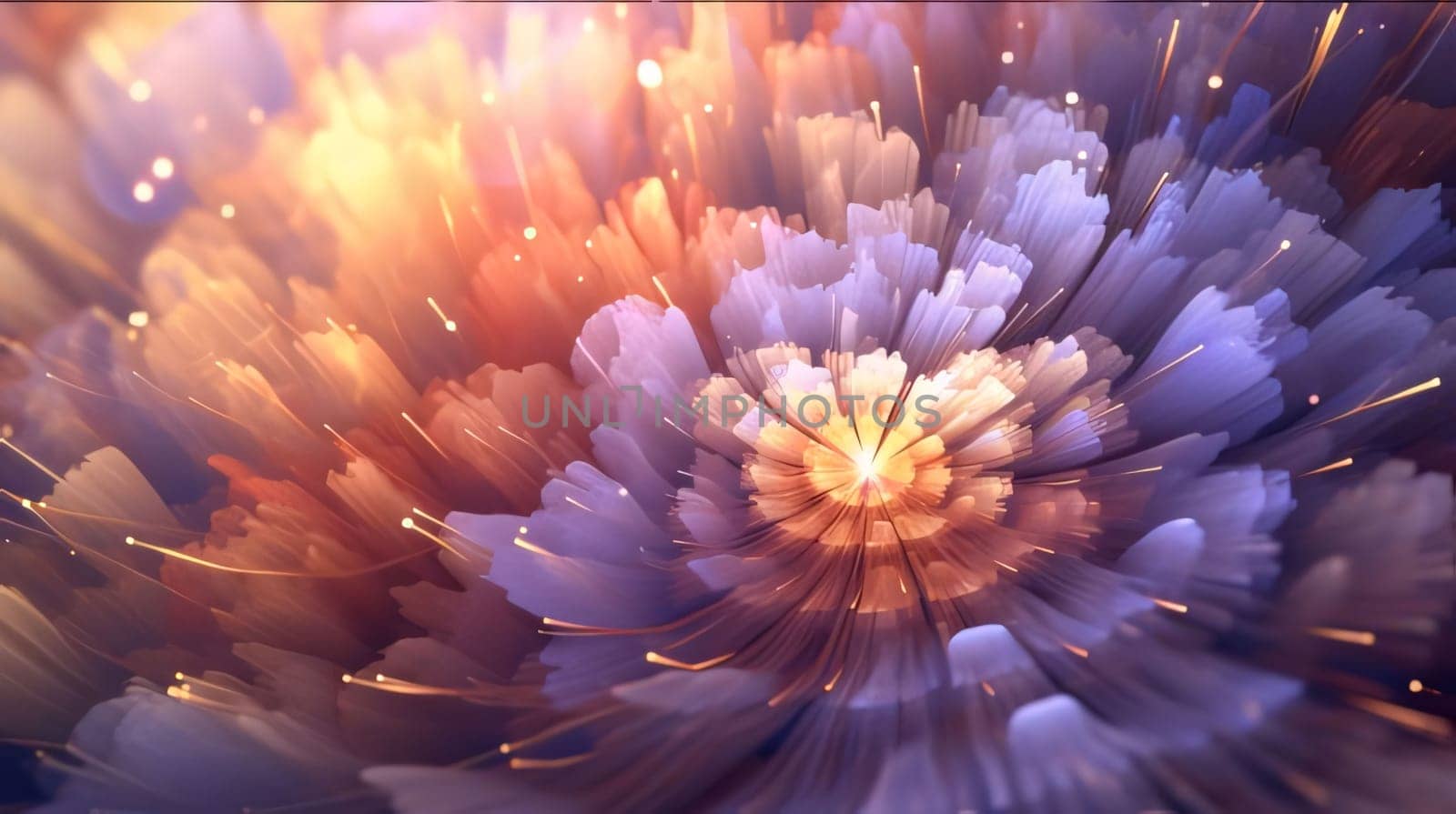 3d rendering of abstract fractal color background. Decorative flowers. by ThemesS