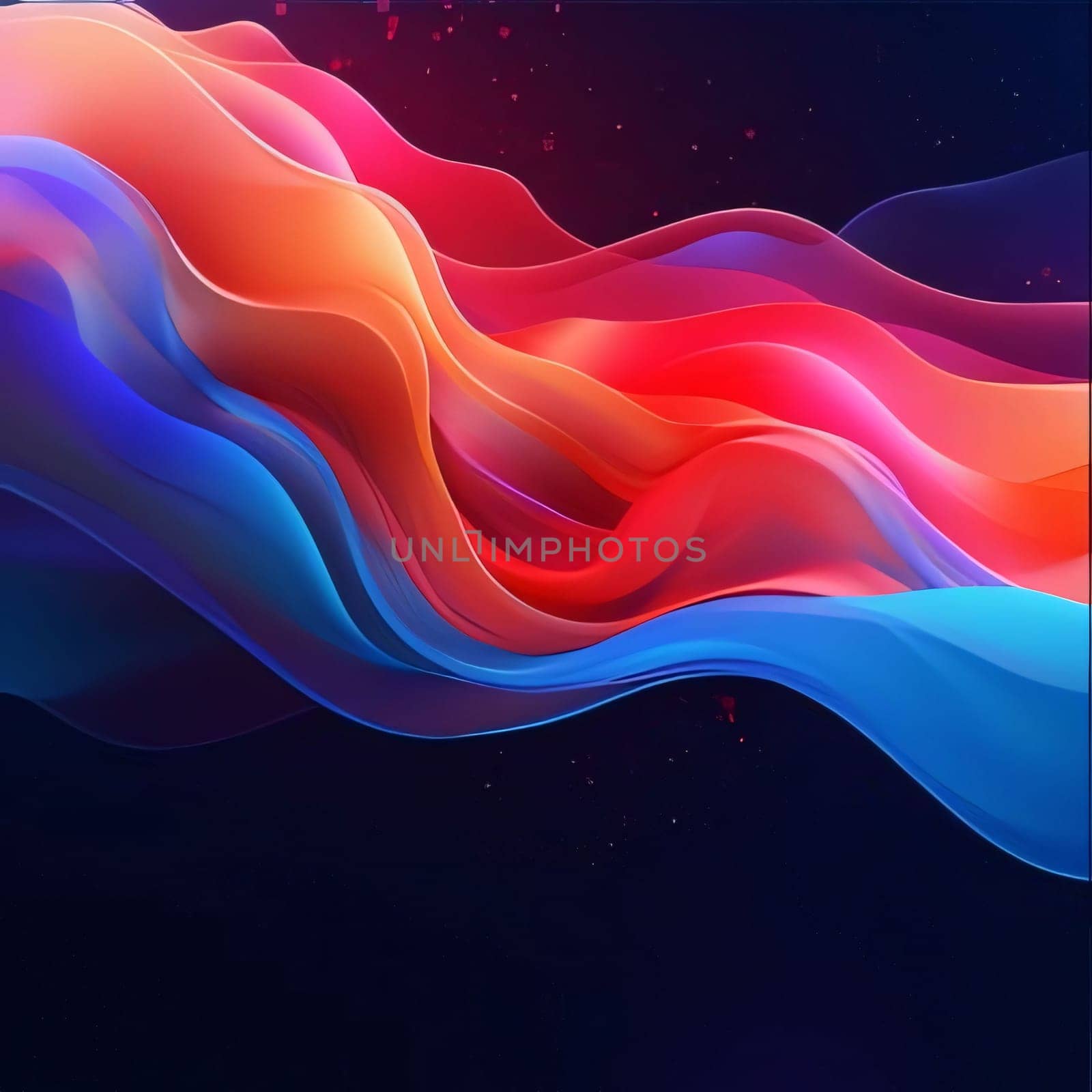 abstract background with blue, red and orange wavy lines. vector illustration by ThemesS