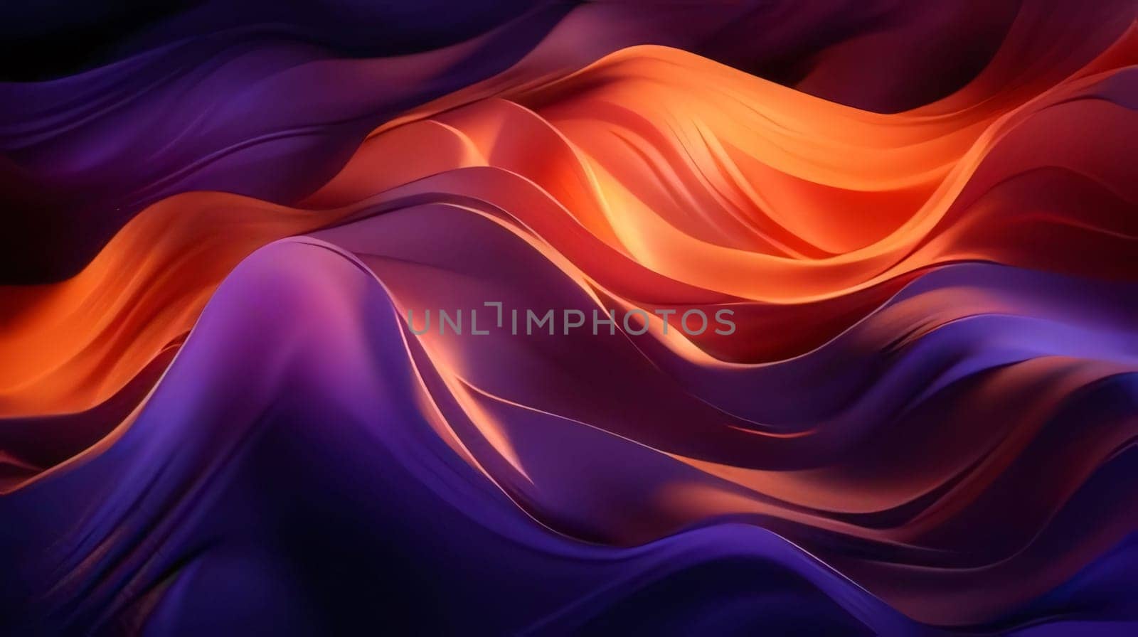 abstract background with smooth wavy lines in purple and orange colors by ThemesS