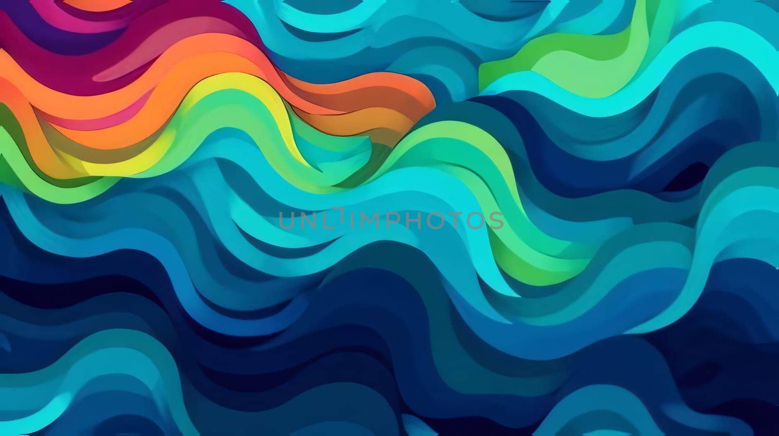 Abstract background design: 3d rendering, abstract wavy background with colorful waves, computer generated illustration