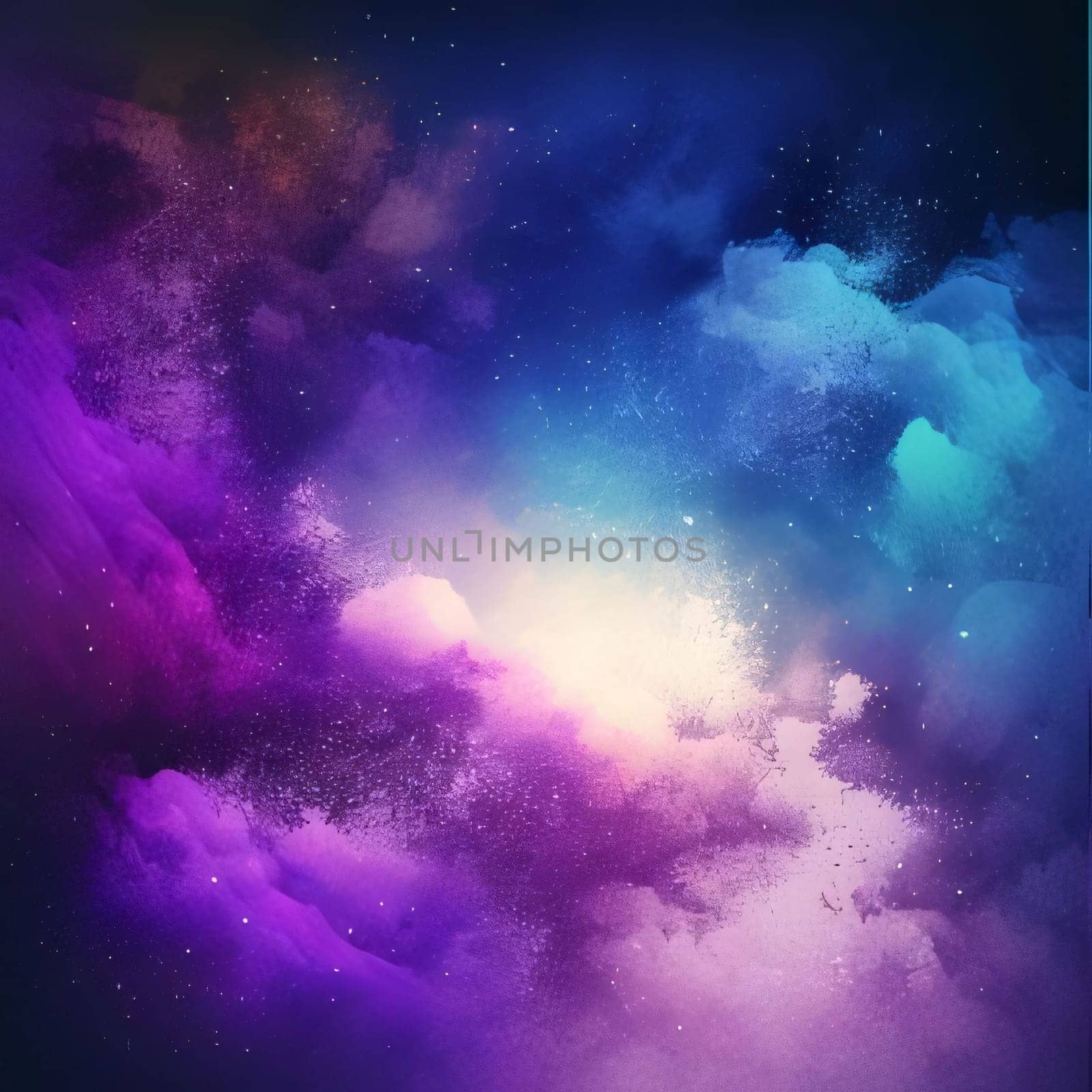 Abstract background design: abstract galaxy background with stars and nebula in purple and blue