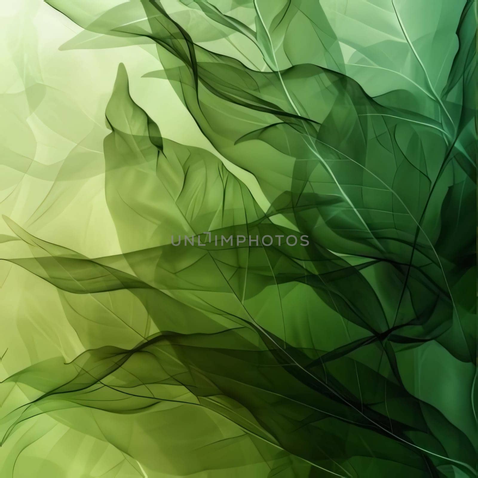 Abstract background with green leaves and space for text, vector illustration. by ThemesS