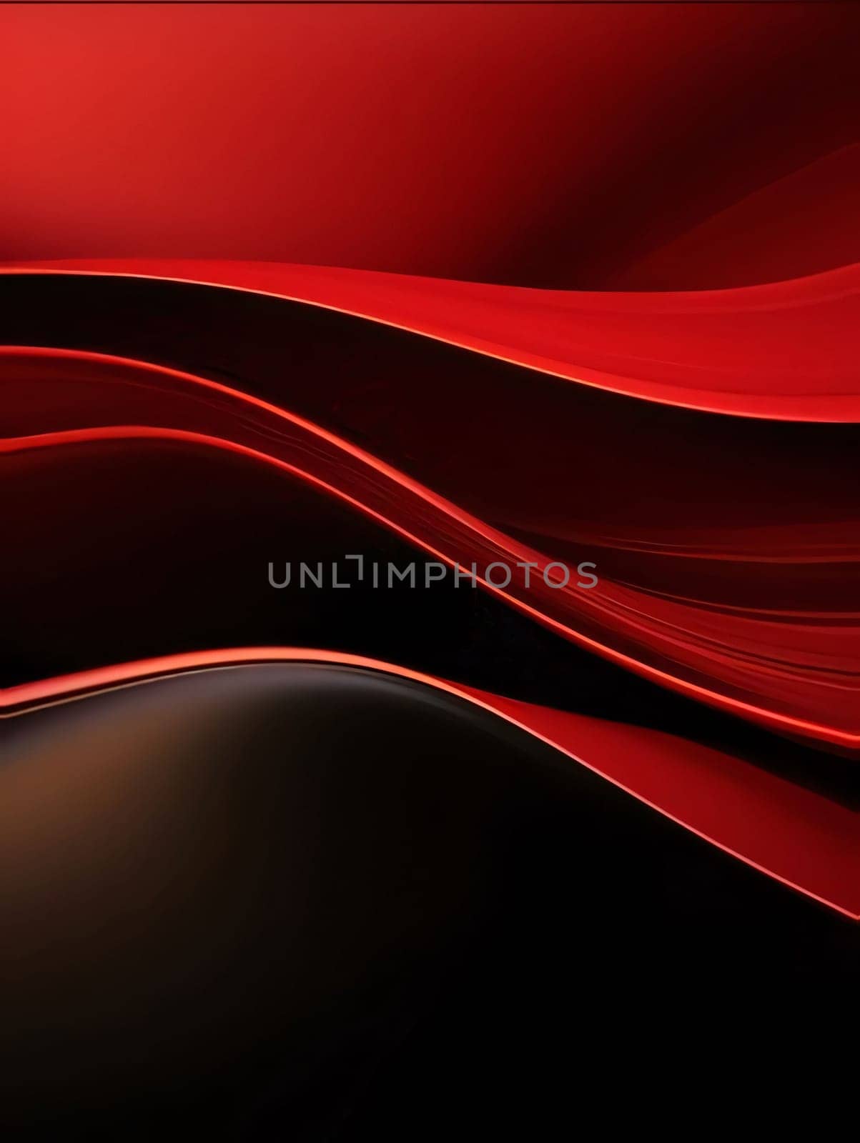 In this abstract composition, bold wavy lines in red and black dominate the frame. The lines intersect and overlap, creating a dynamic and visually striking pattern that draws the viewers eye.