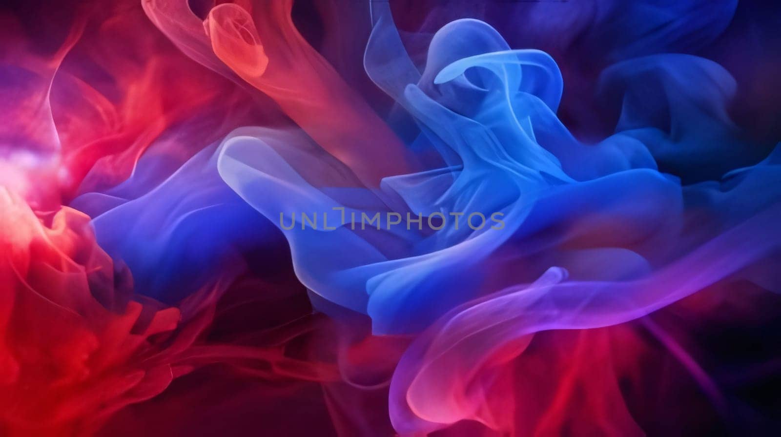 Abstract background of blue, red and purple smoke isolated on black background by ThemesS