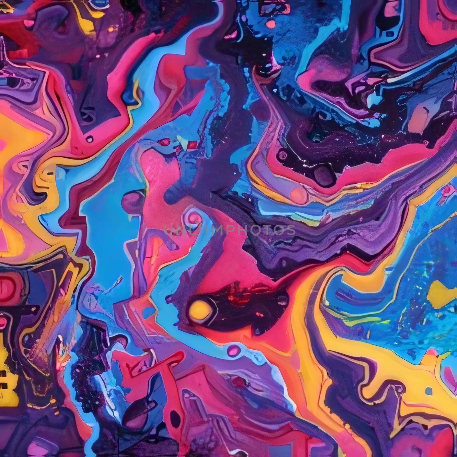 abstract background of oil paint in blue, pink and purple colors by ThemesS