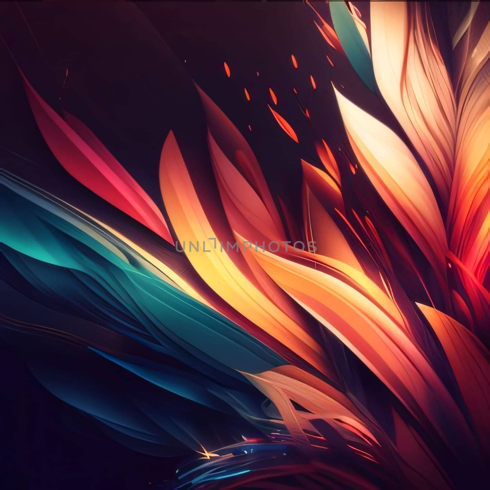 Abstract colorful background, futuristic wavy illustration, 3D rendering. by ThemesS