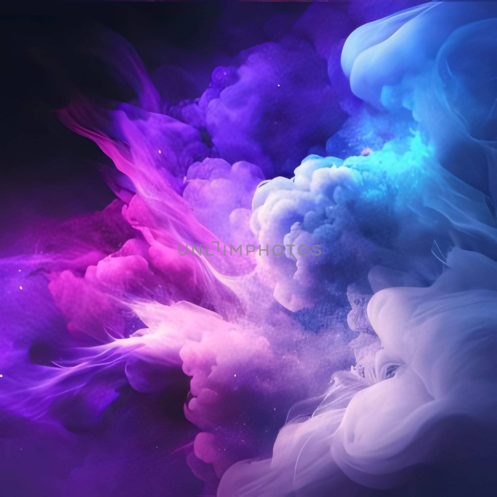 Abstract background design: abstract colorful smoke on a dark background, computer-generated image