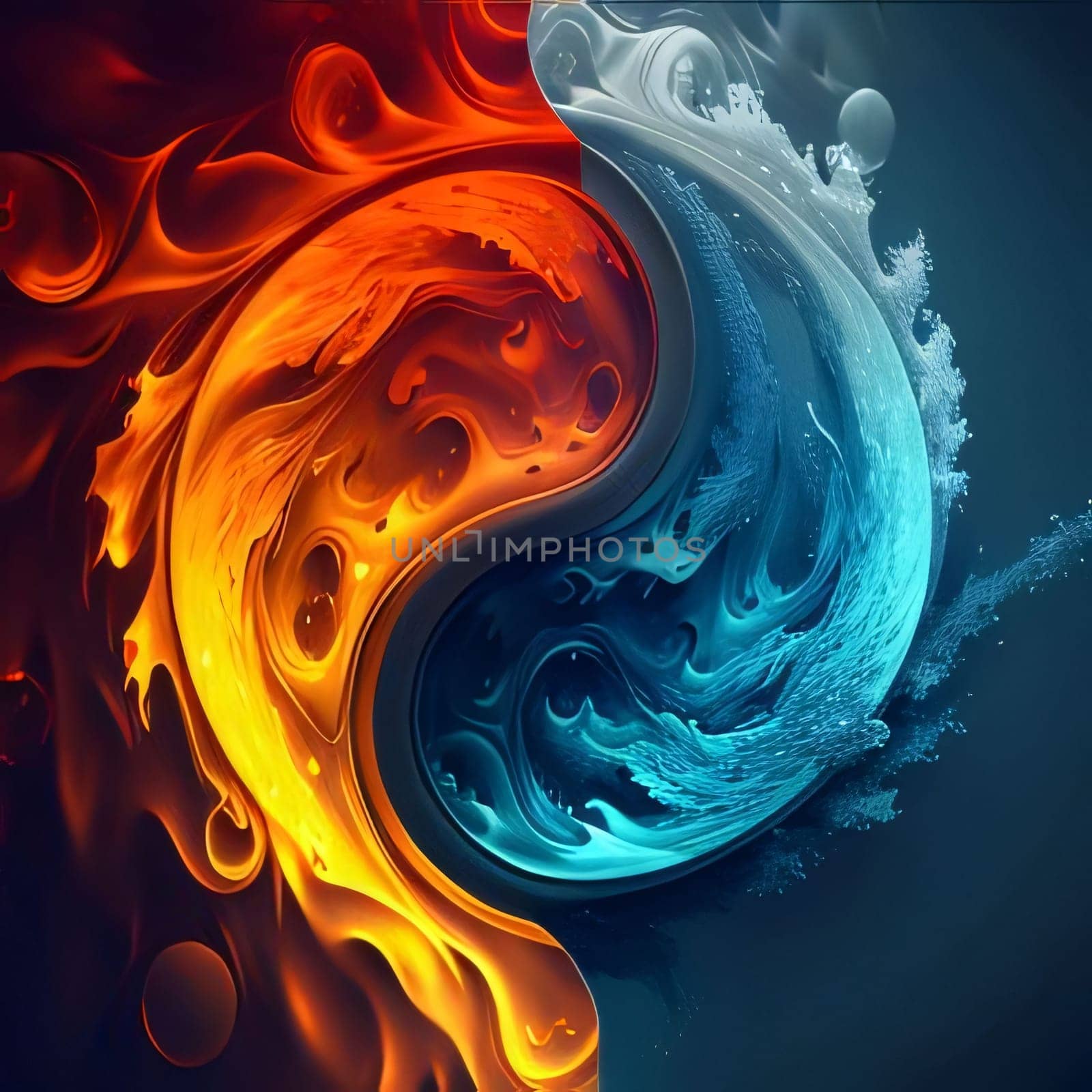 Abstract fire background, computer-generated image. 3D illustration. by ThemesS