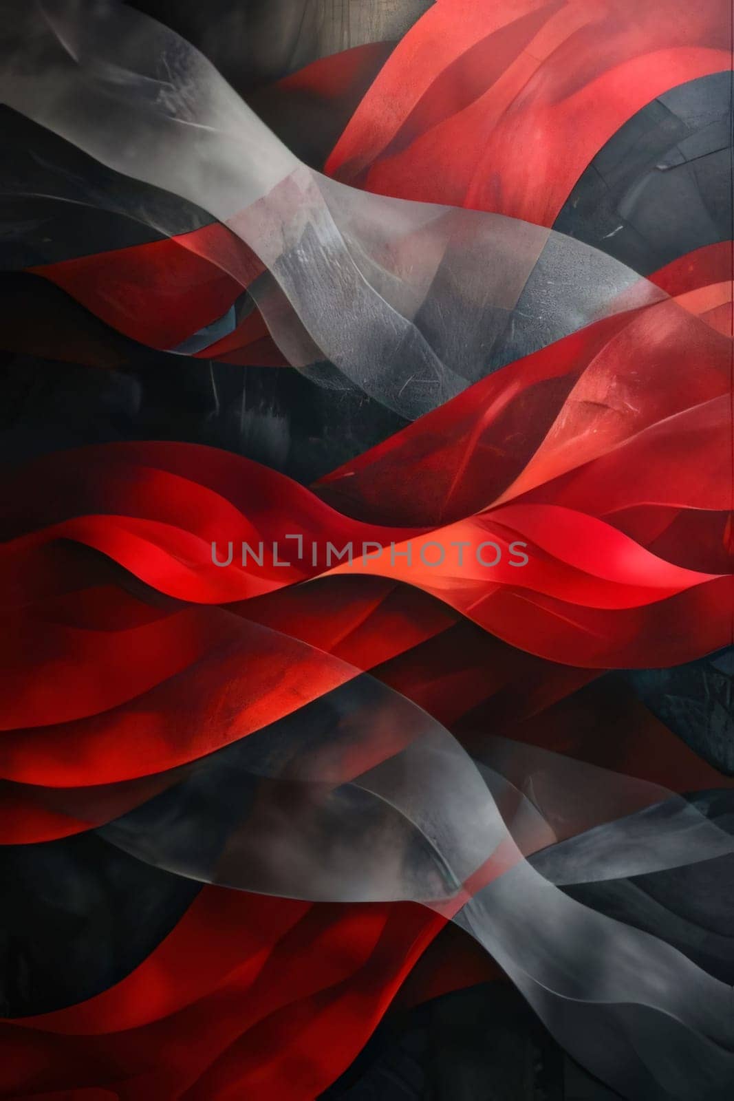 Abstract background design: abstract background with red and black drapery on a black background