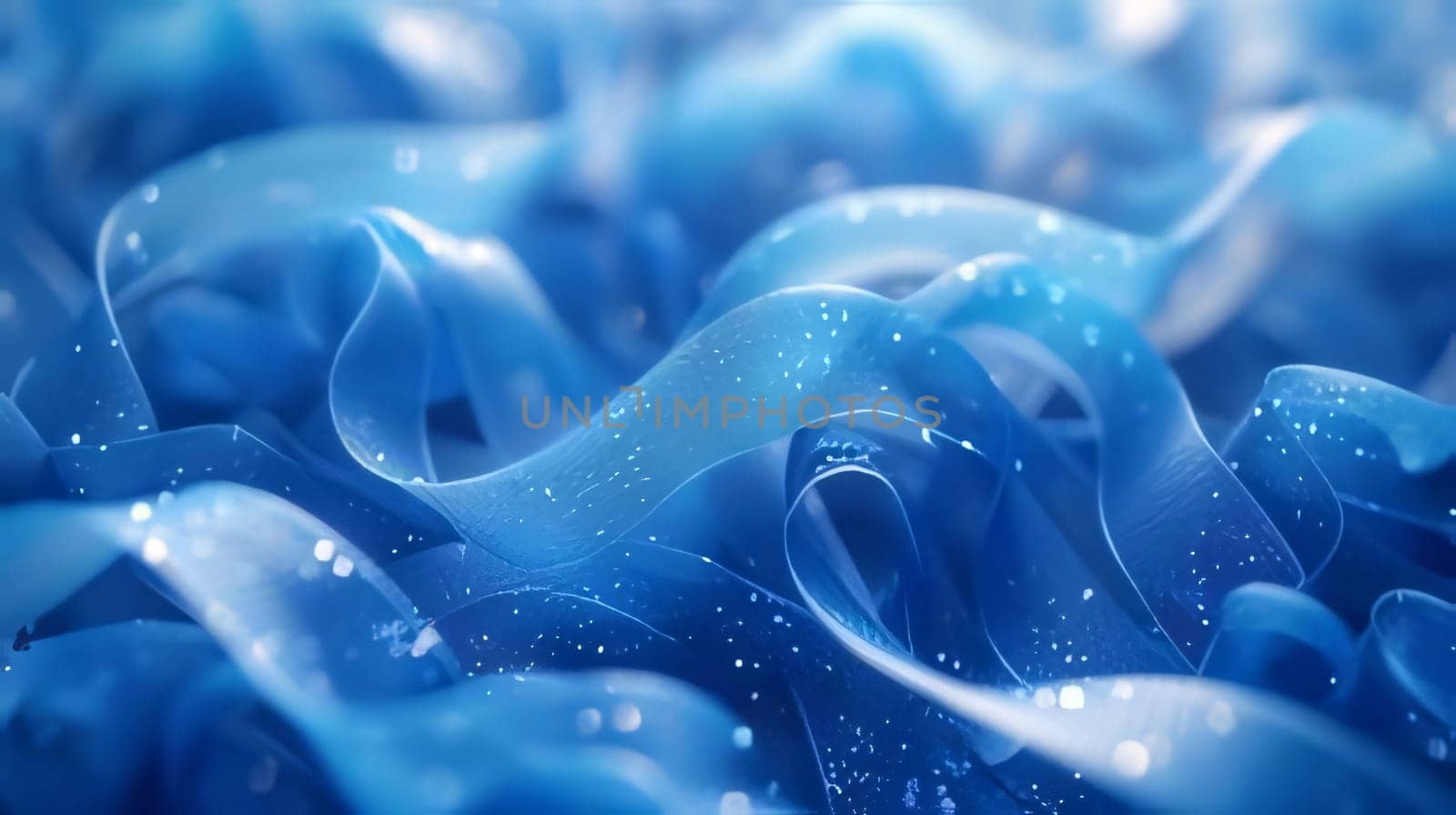 Abstract blue background with waves. 3d rendering, 3d illustration. by ThemesS