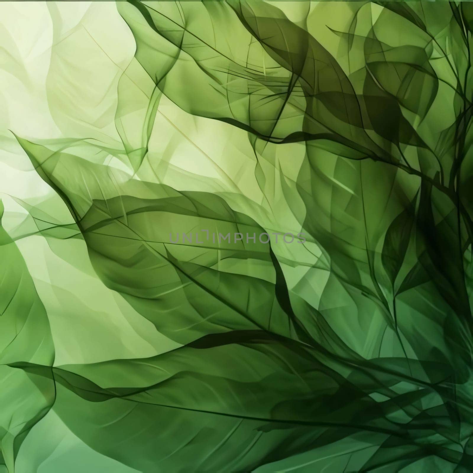 Abstract background design: abstract green background with smooth lines and curves in the center.