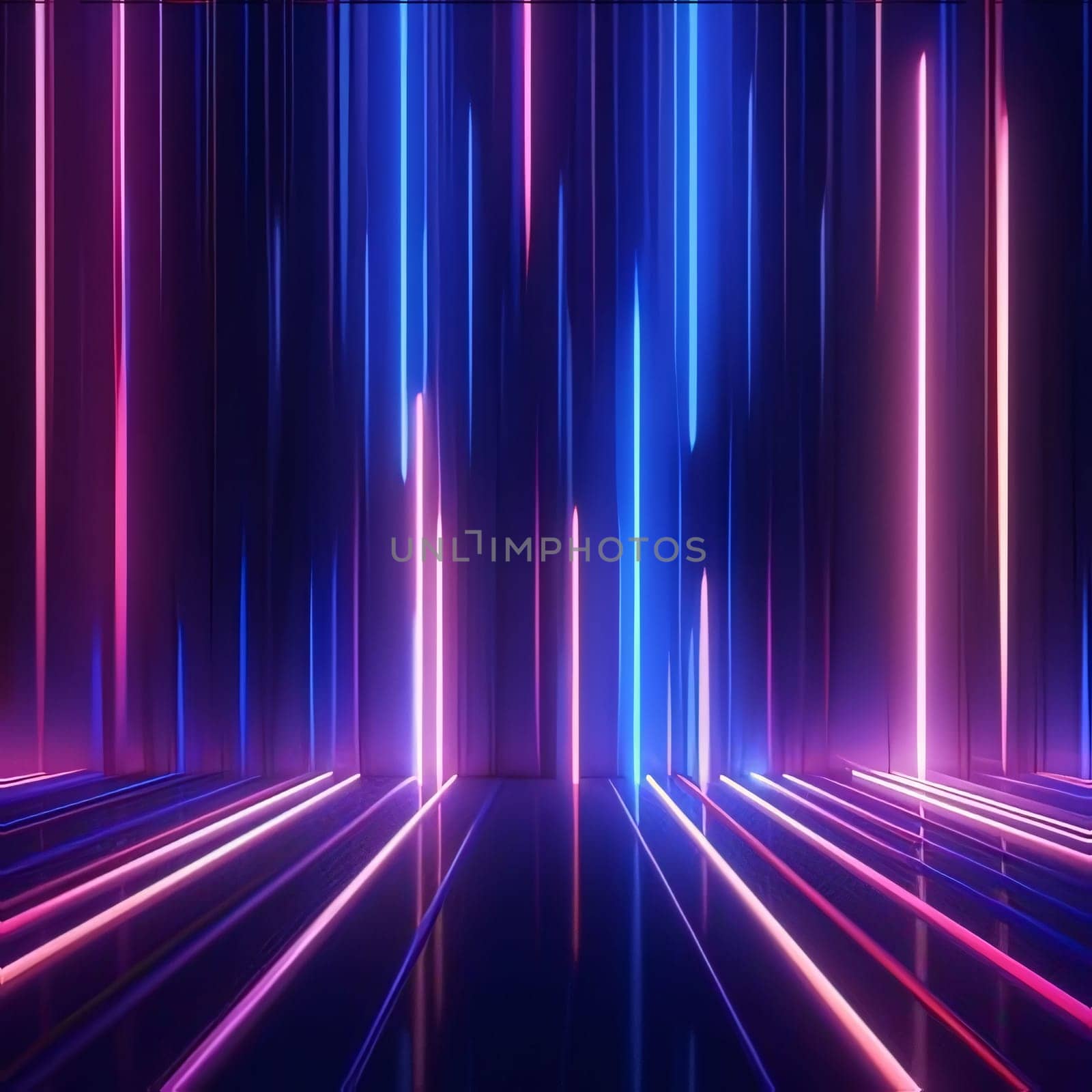 Abstract background with neon lines. 3d rendering, 3d illustration. by ThemesS
