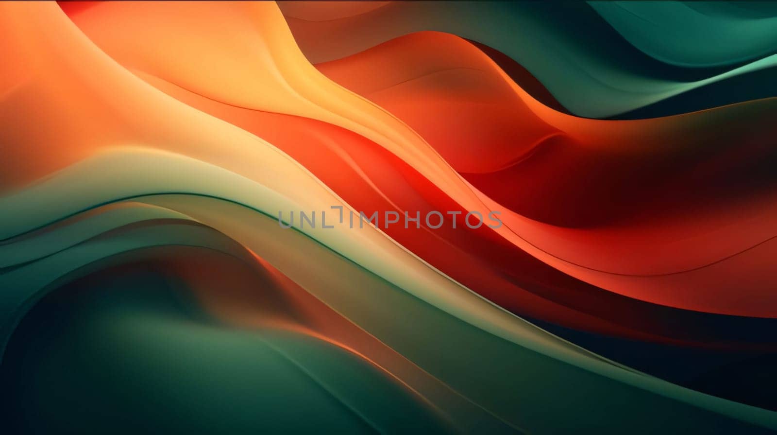 Abstract background design: abstract background with smooth lines in green, orange and yellow colors
