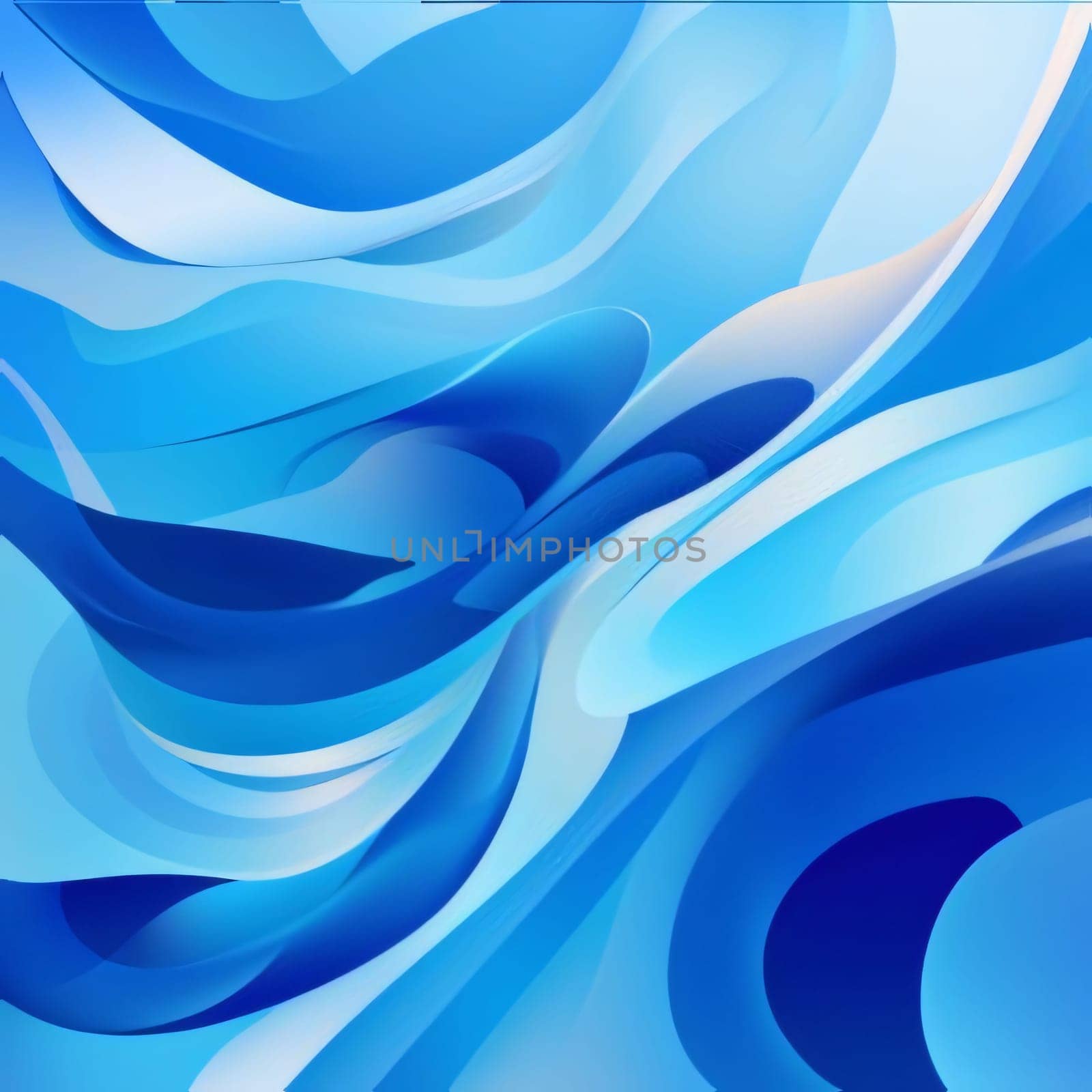 Abstract blue background with wavy lines and waves. Vector illustration. by ThemesS