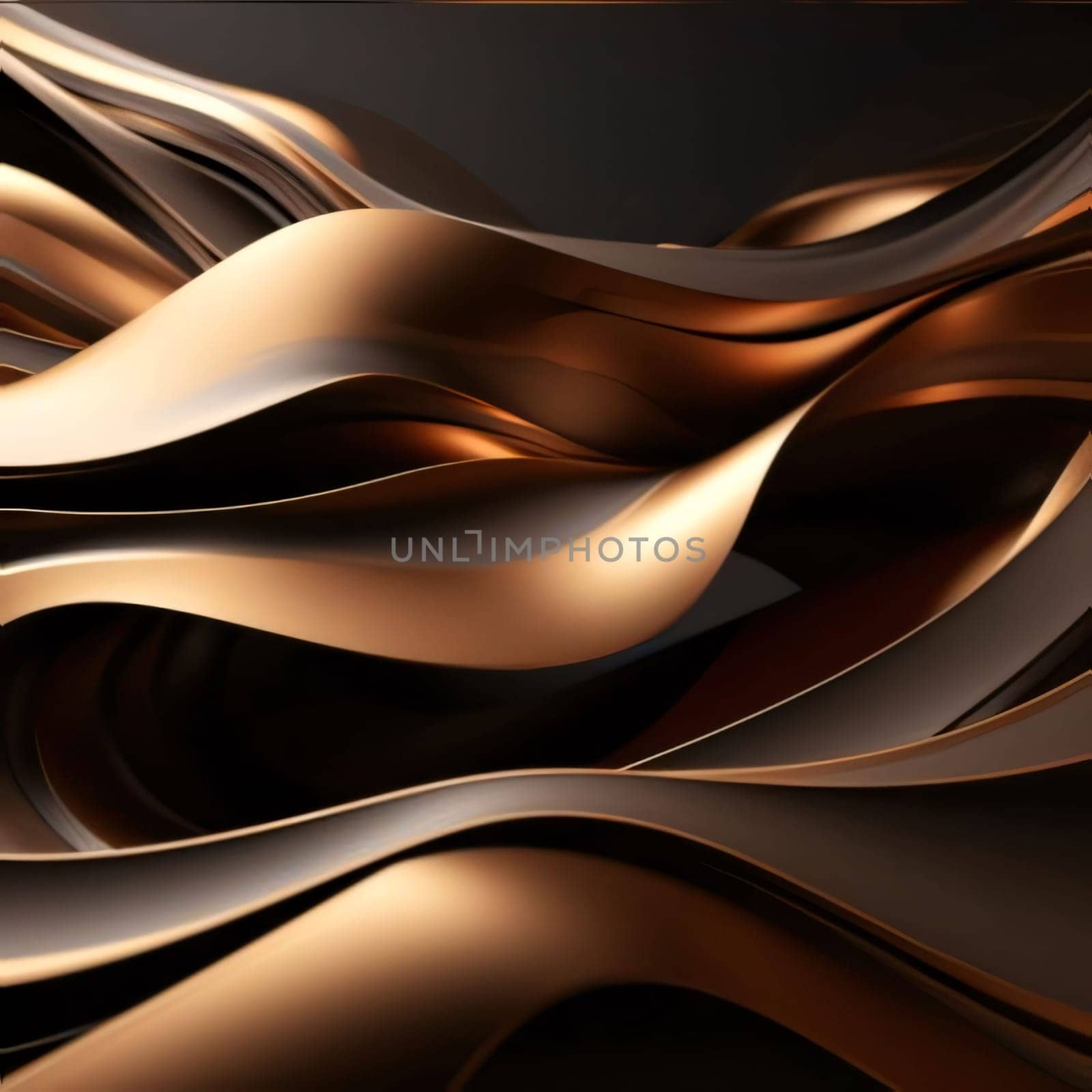 3d render of abstract wavy metallic background. Creative design concept. by ThemesS