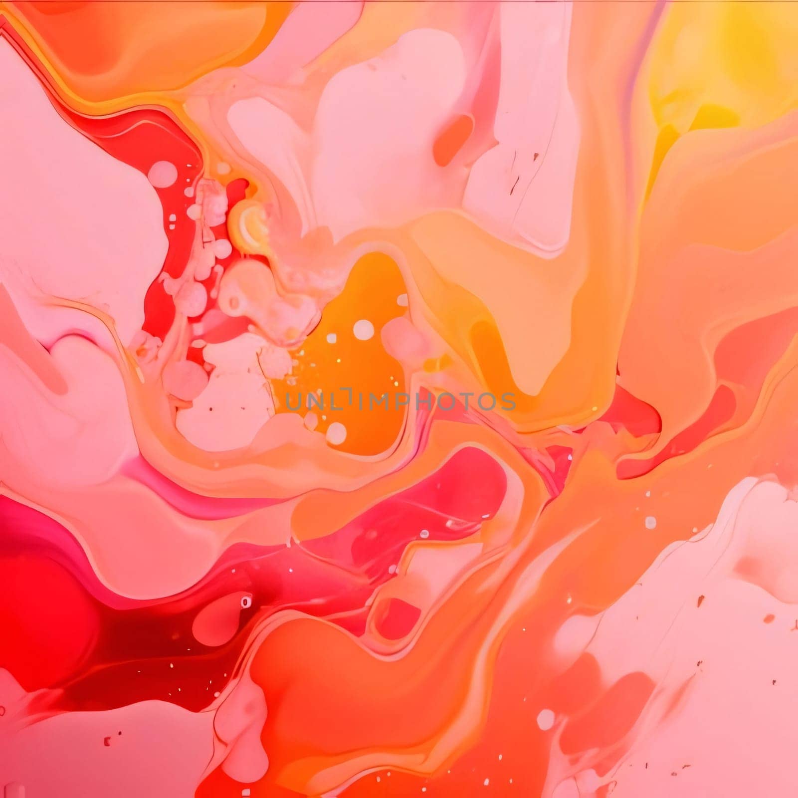 abstract background of red, orange and yellow paint mixing in water by ThemesS