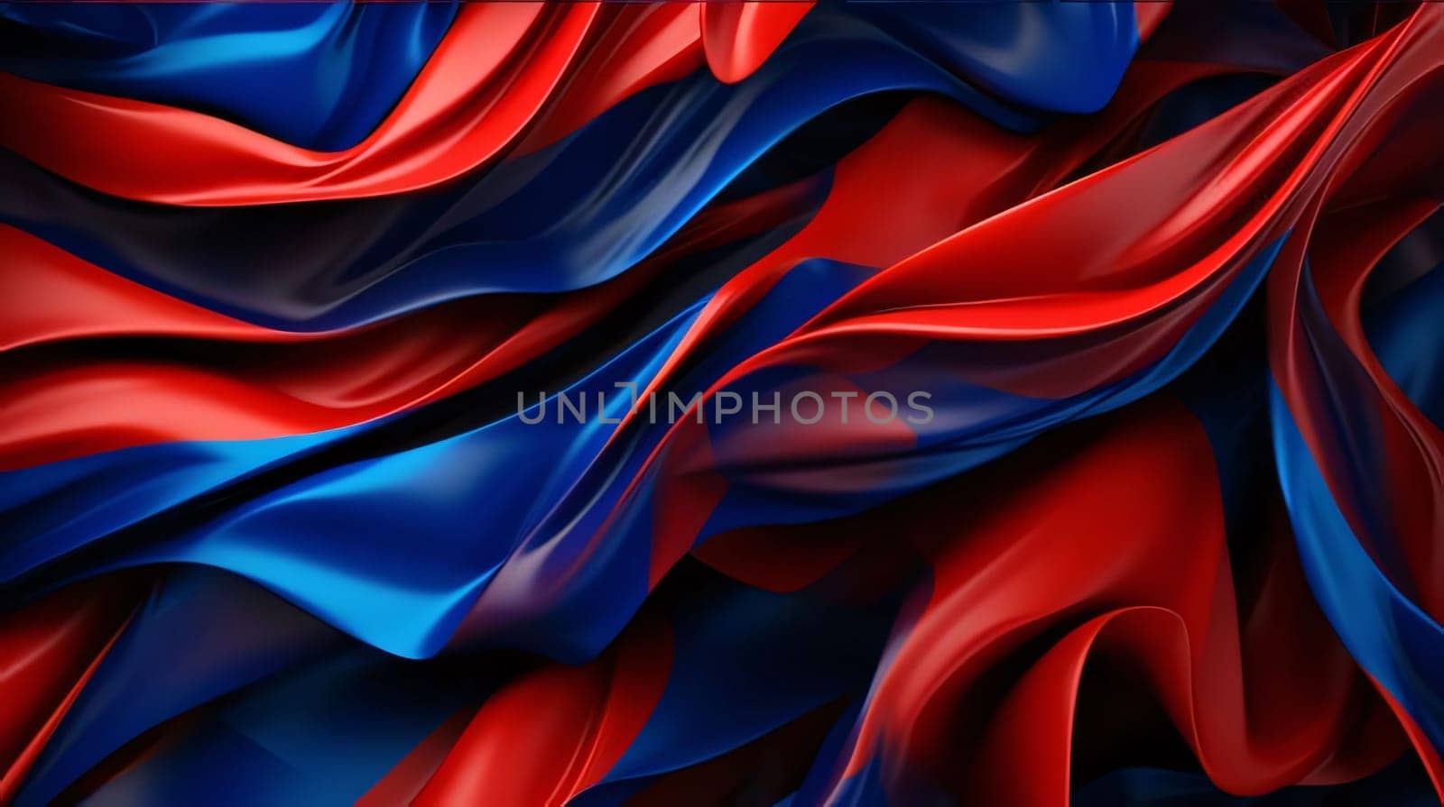 Red and blue satin background. 3d rendering, 3d illustration. by ThemesS