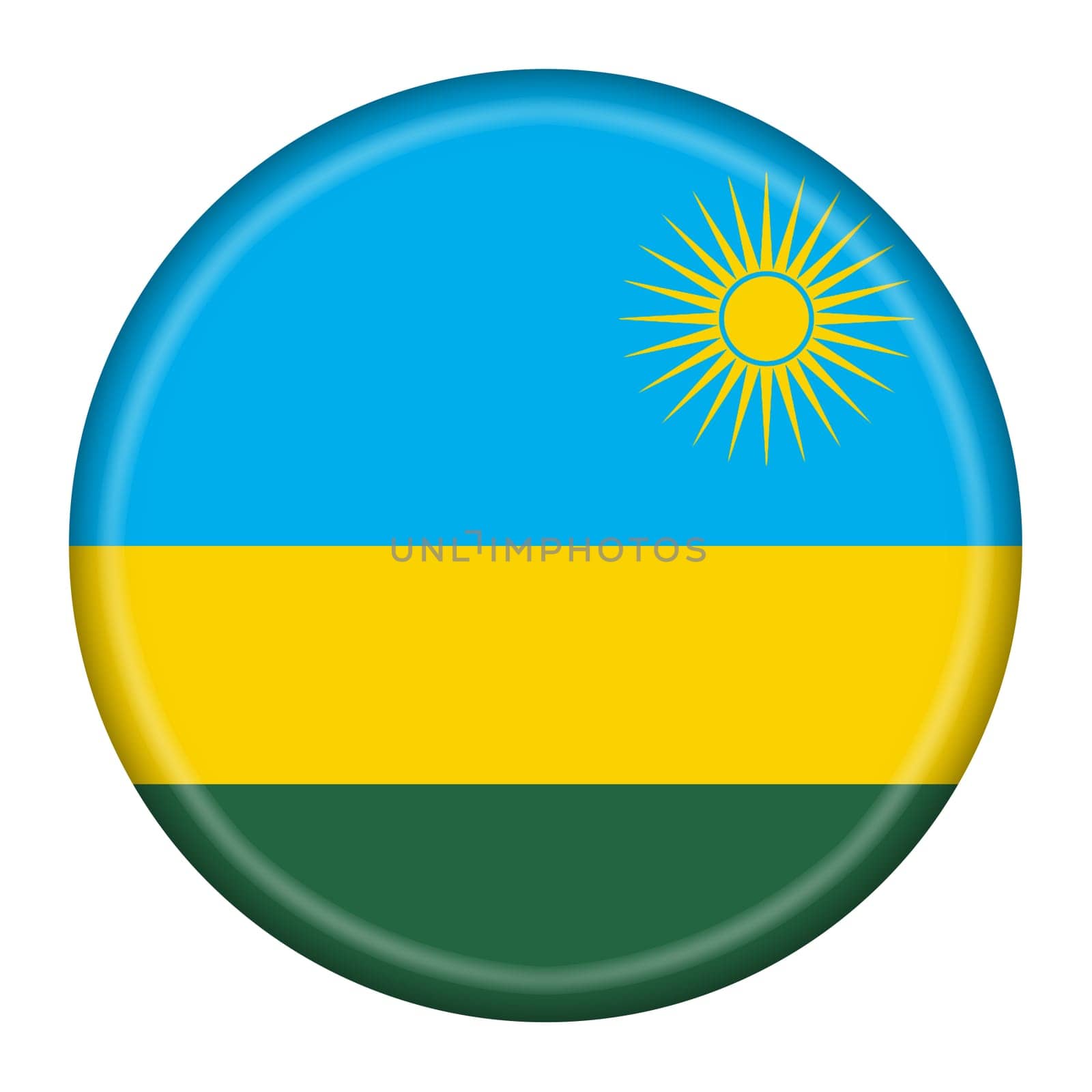 Rwanda flag button illustration with clipping path by VivacityImages