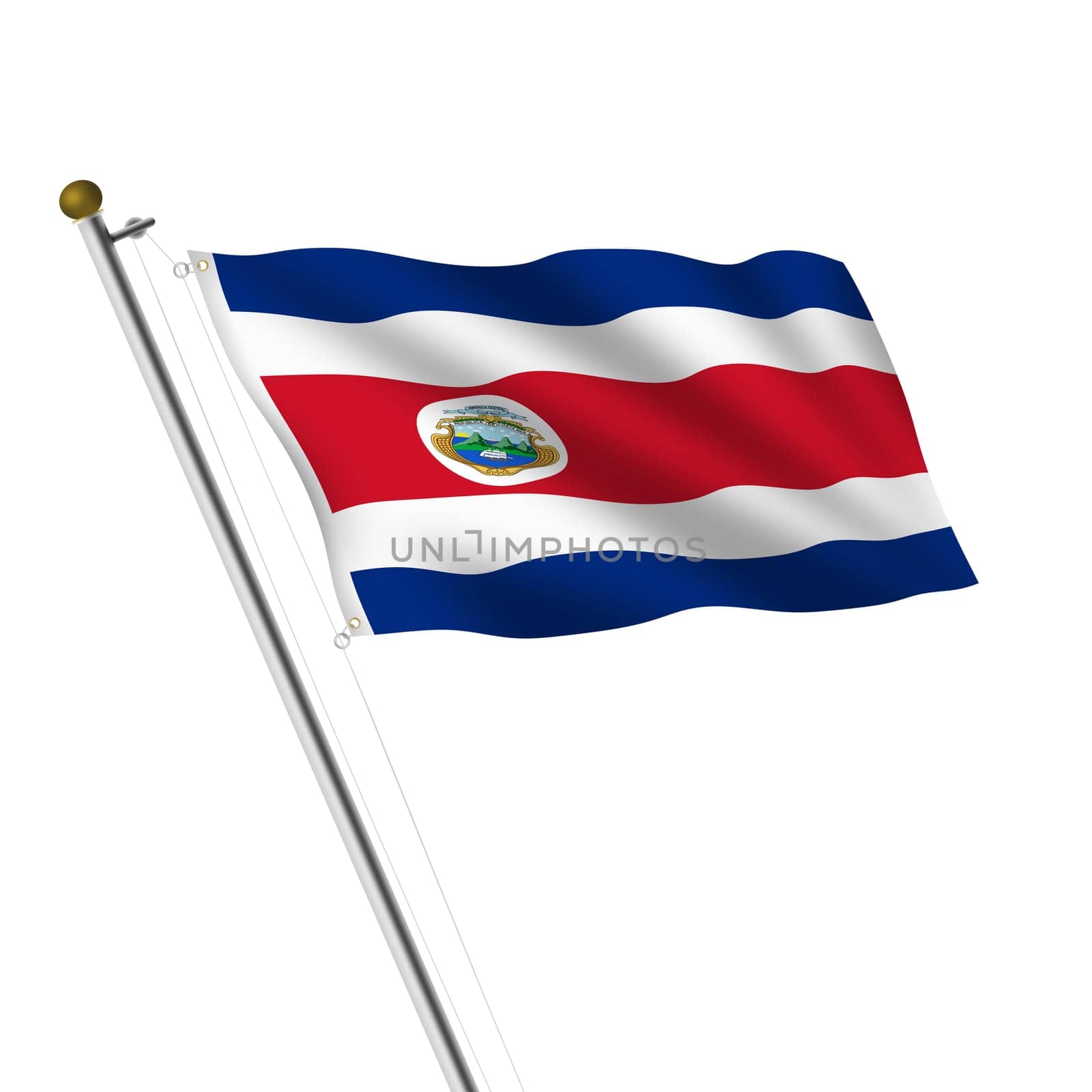 Costa Rica Flagpole with clipping path by VivacityImages