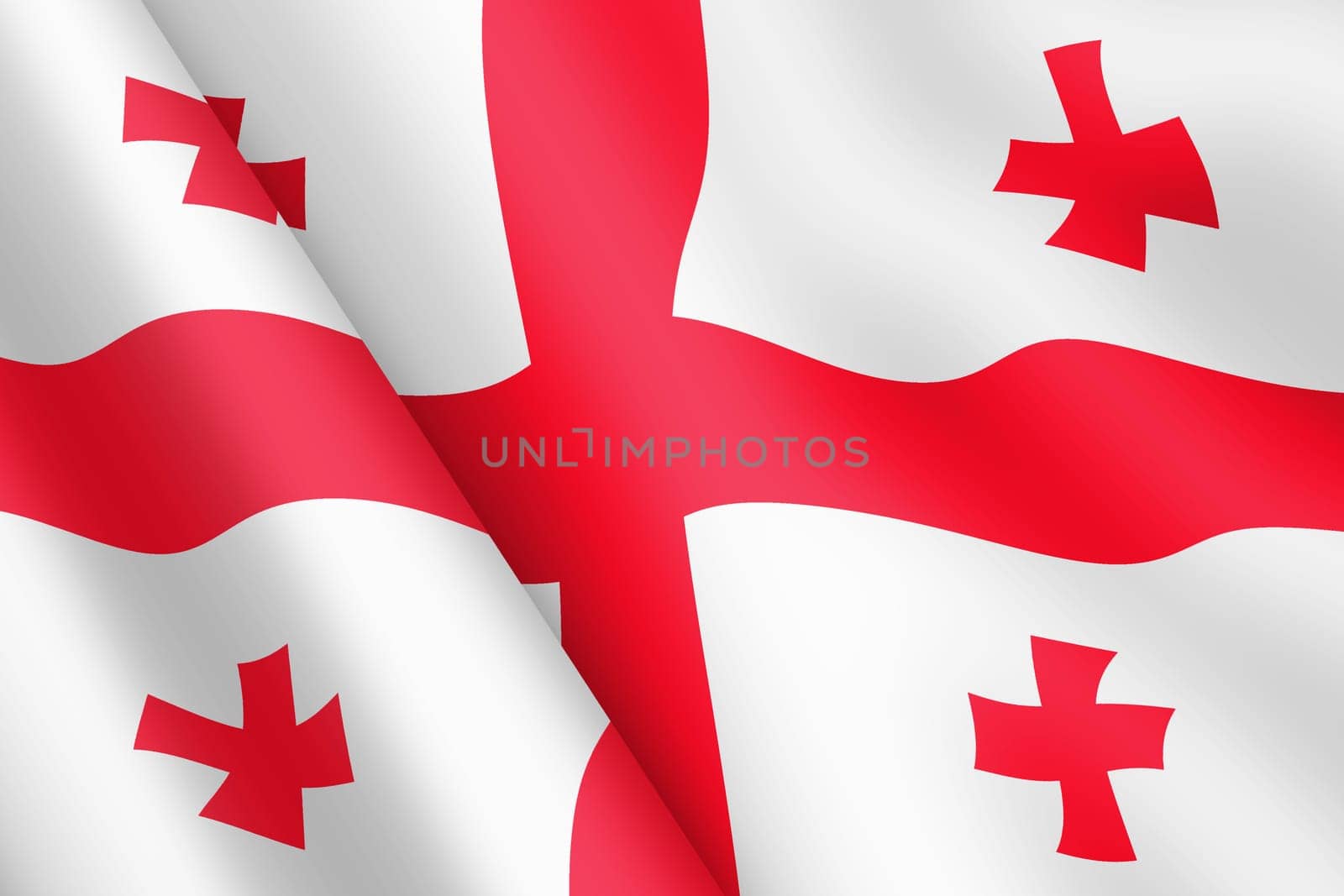 A Georgia Republic waving flag illustration wind ripple