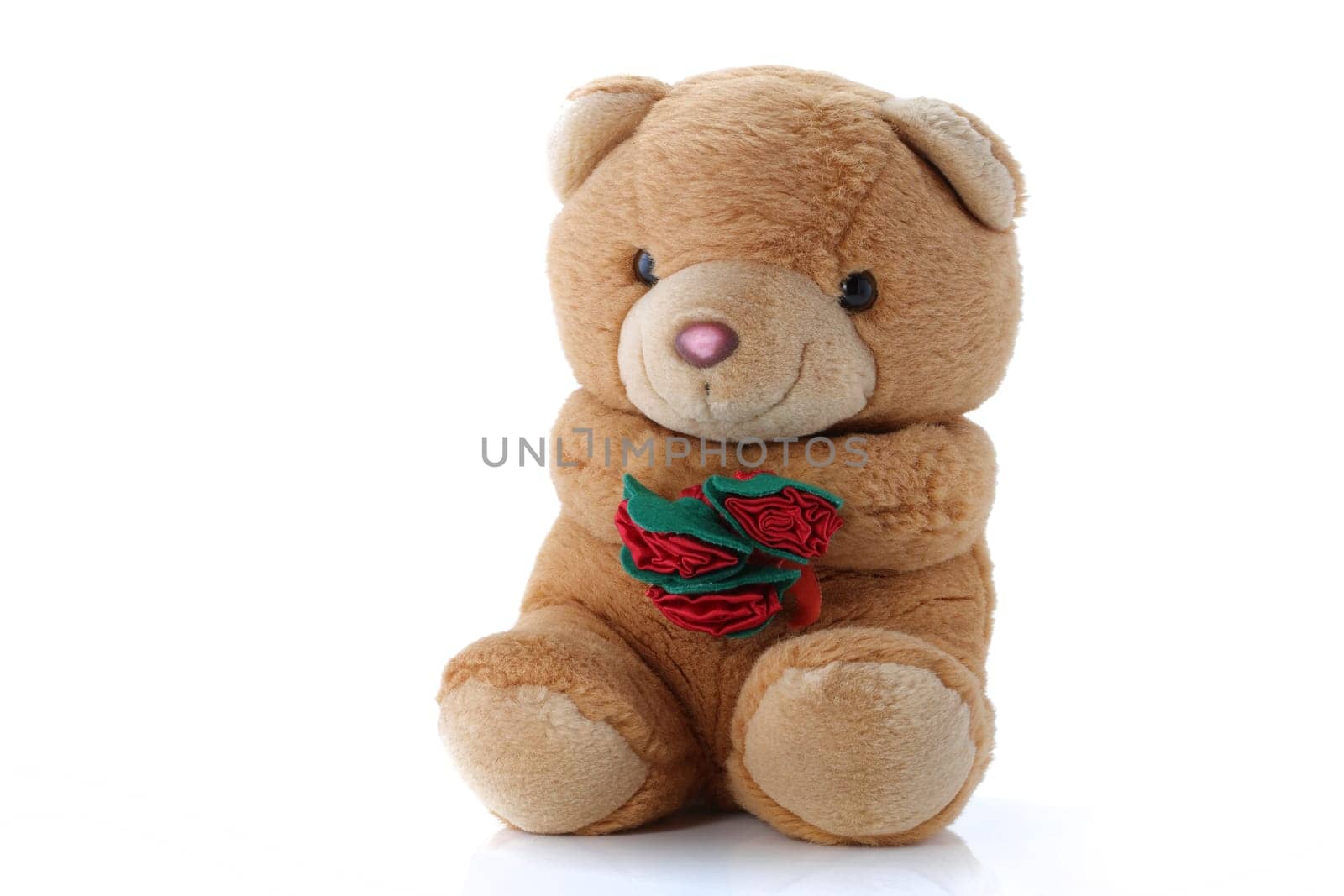 A cute Teddy Bear with roses