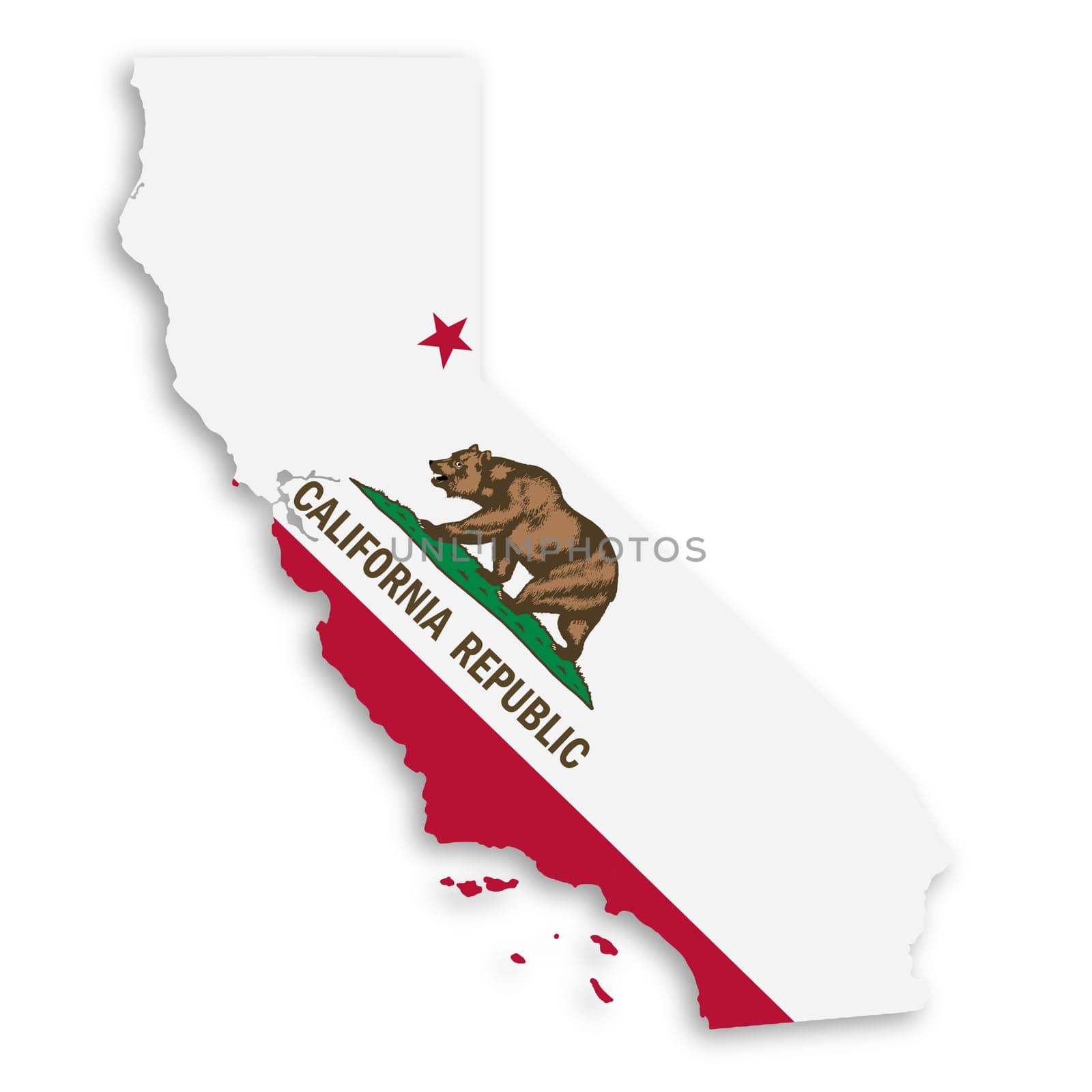 California State Flag Map with clipping path by VivacityImages