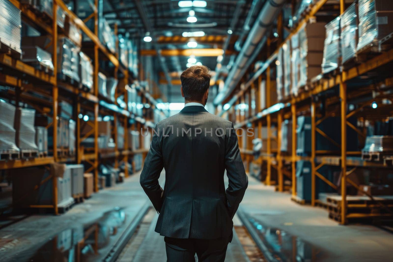 A professional businessman inside a factory, Portrait of confident mature businessman in factory by nijieimu