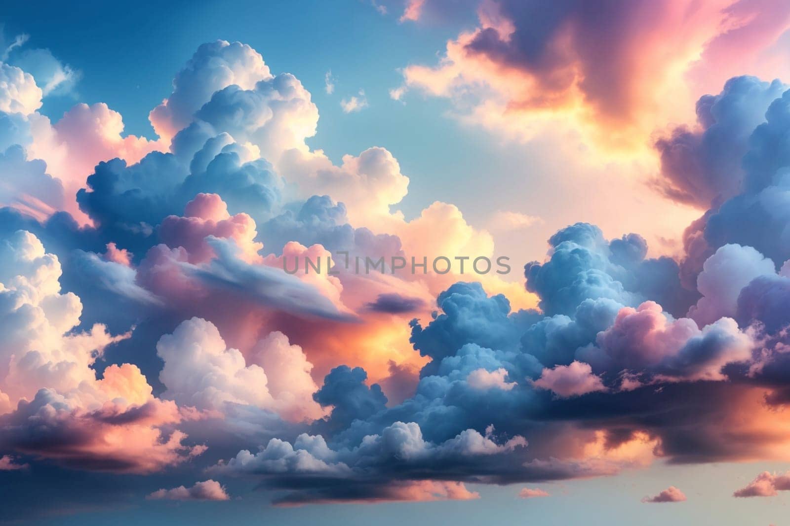 abstract background of colorful clouds .