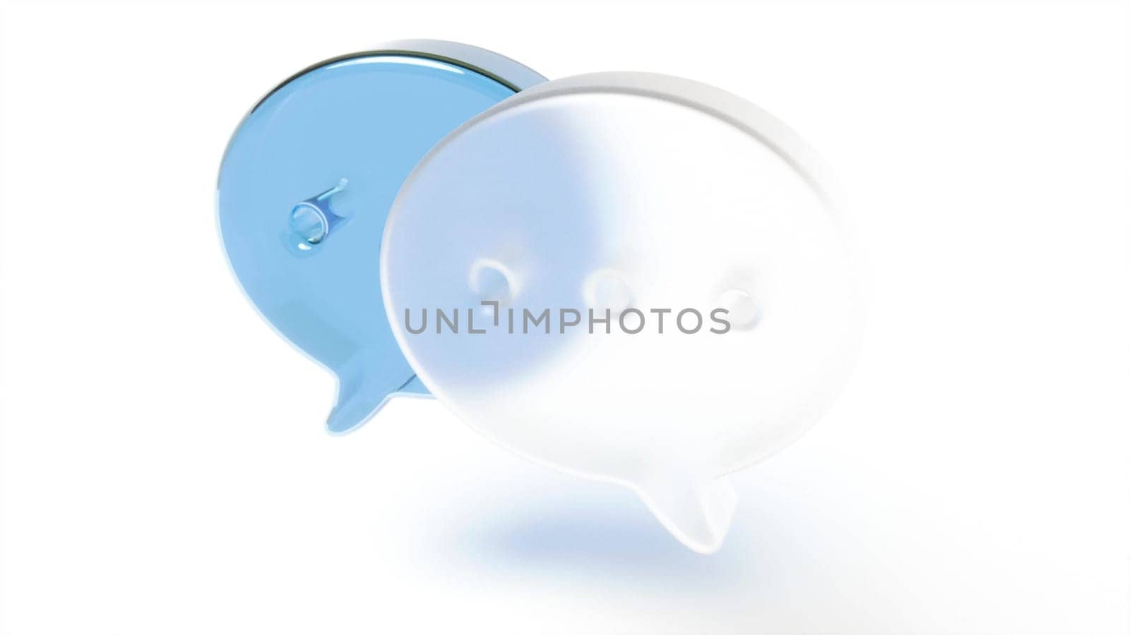 3d glass icon chat message talk dialogue online support 3d render