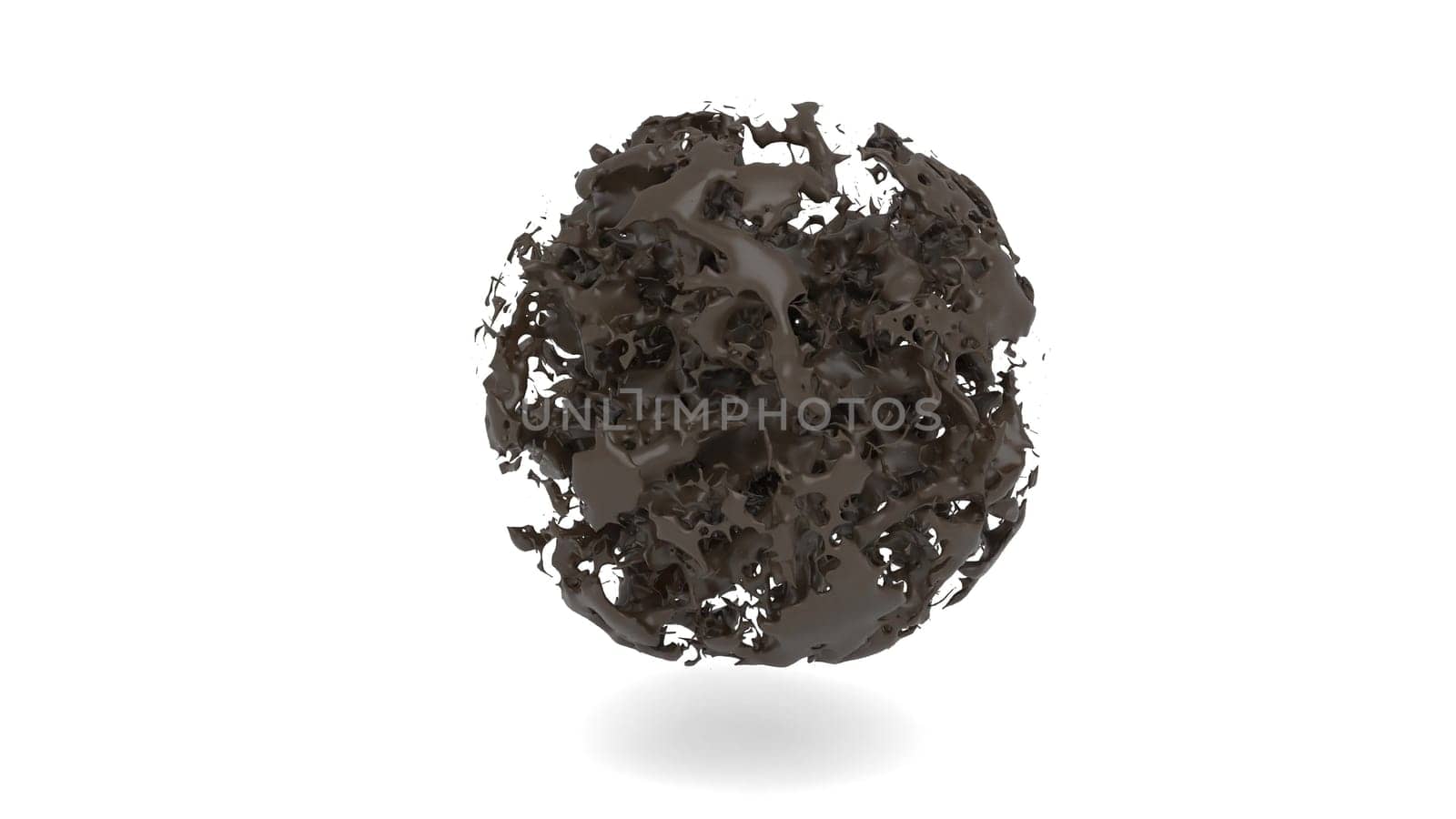 Chocolate sphere liquid dust sweat candy 3d render by Zozulinskyi