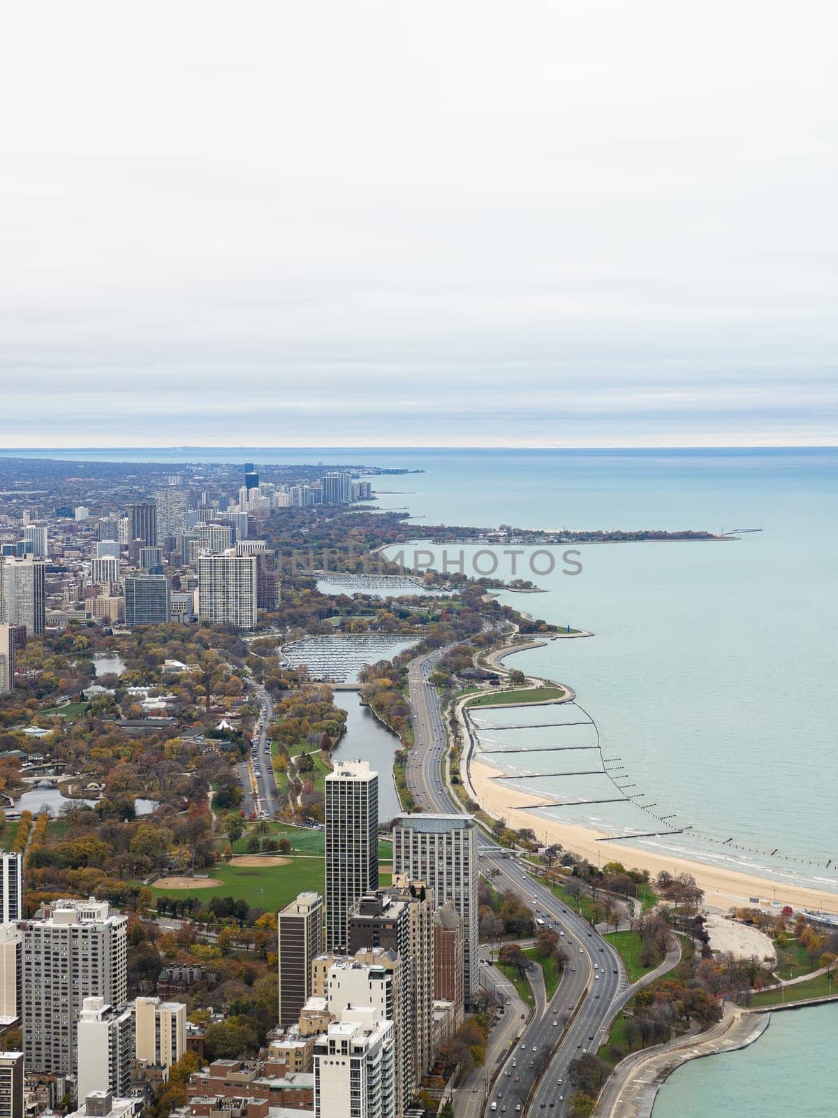Winter View of Downtown Chicago from 360 Observation Deck by arinahabich