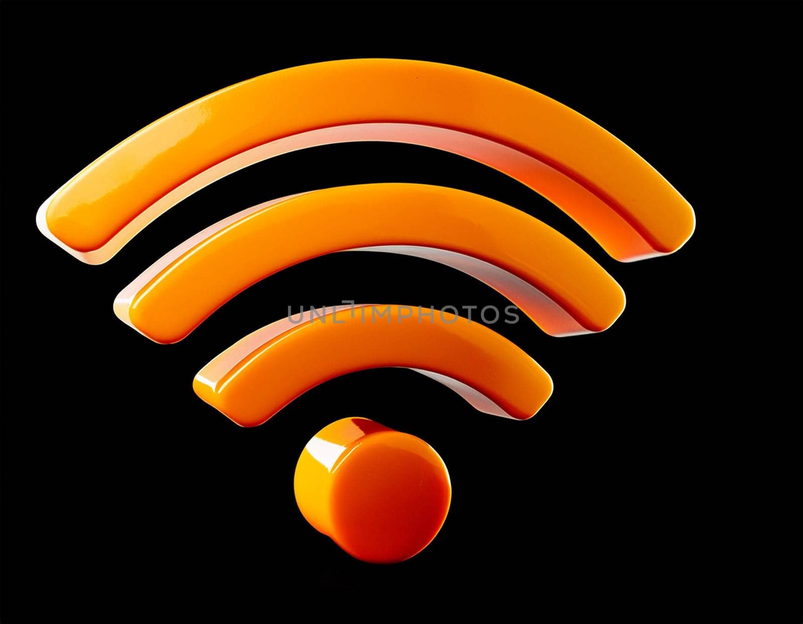 3D WiFi symbol on black background by JFsPic