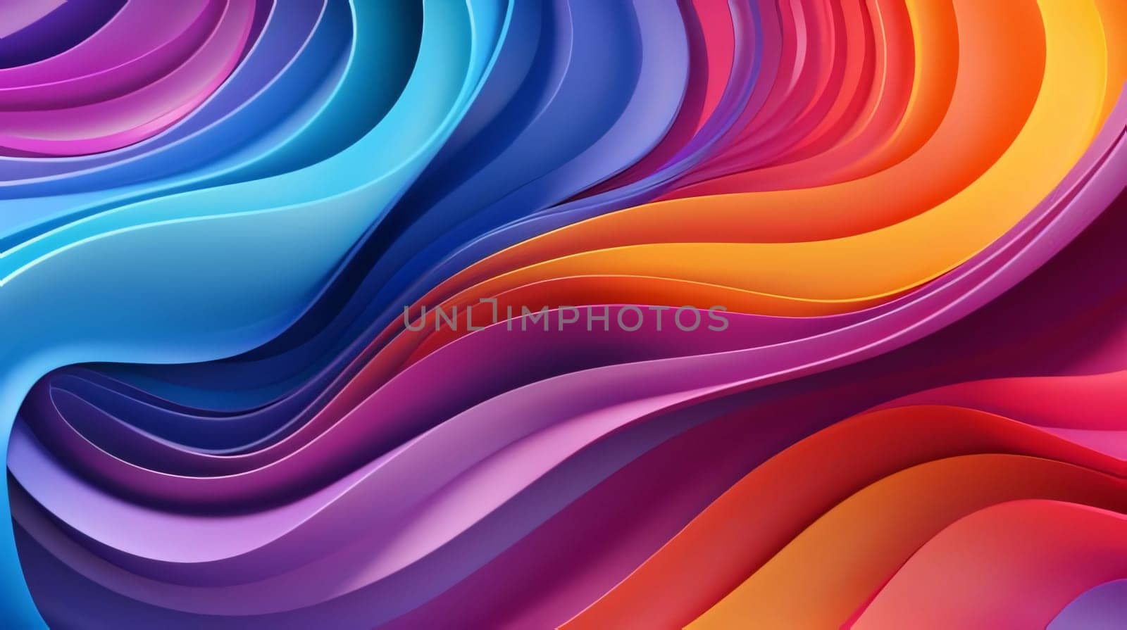 Abstract background design: Abstract colorful background with curved lines. 3d rendering, 3d illustration.