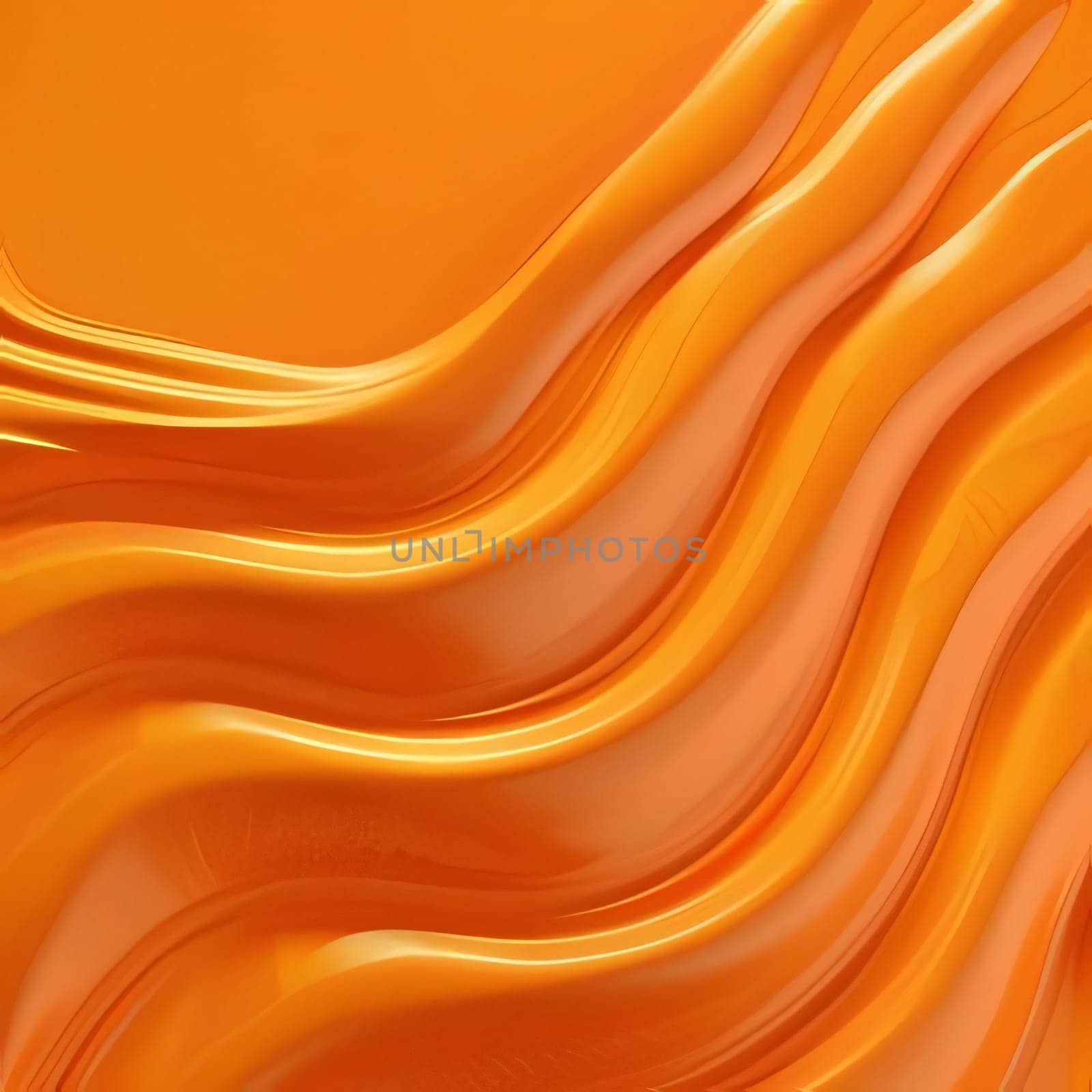 Abstract background design: abstract orange background with smooth wavy lines. 3d render illustration