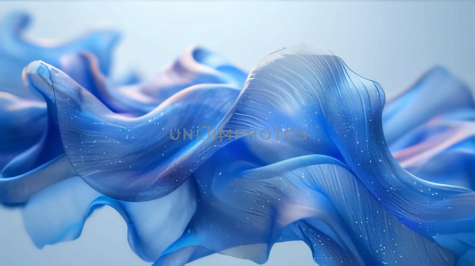 Abstract background design: 3d render, abstract background with blue and white wavy fabric