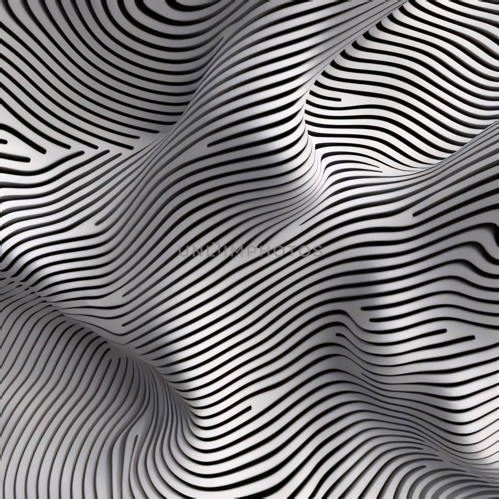 Abstract wavy background. Vector illustration. Black and white lines. by ThemesS