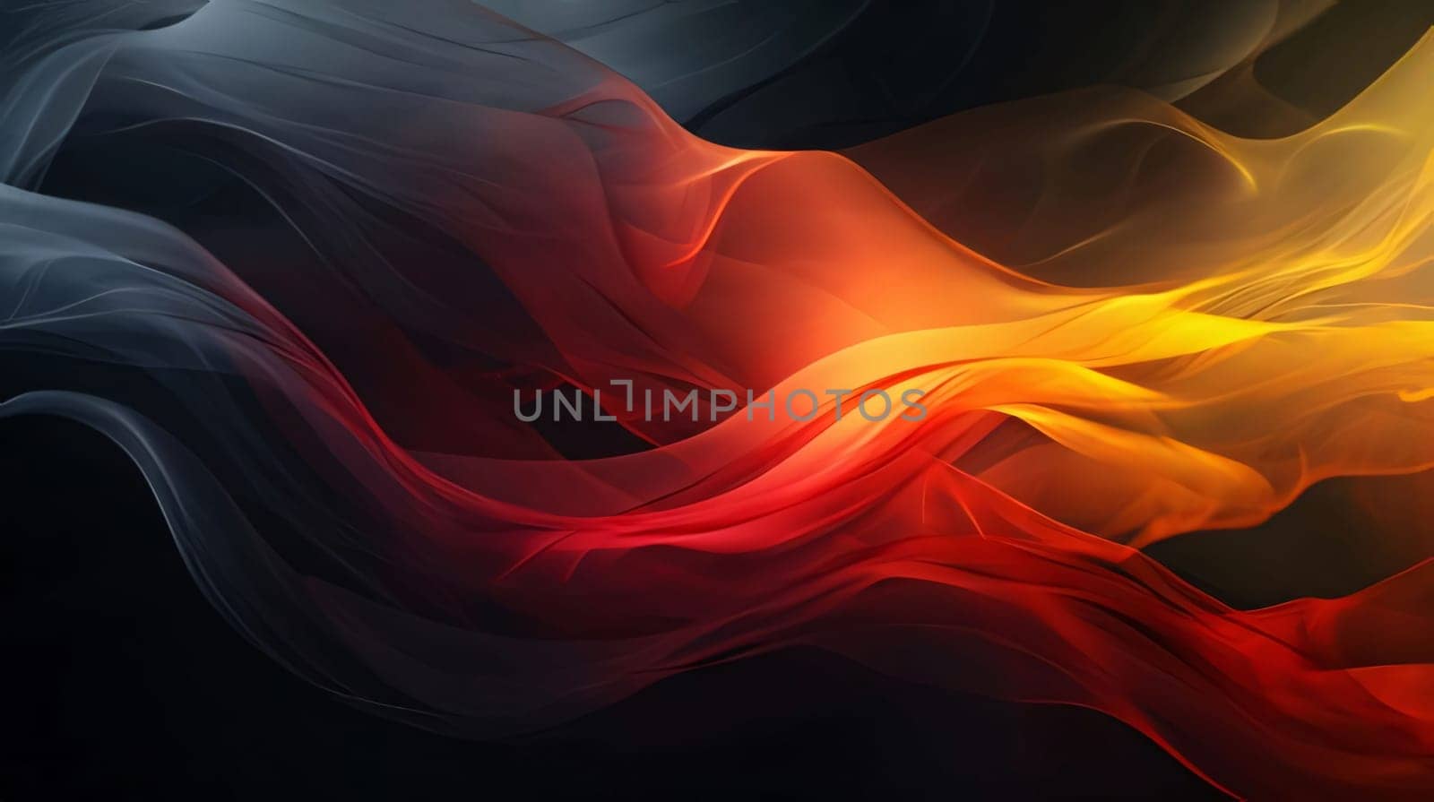 abstract background with red and yellow lines on black backdrop, illustration by ThemesS