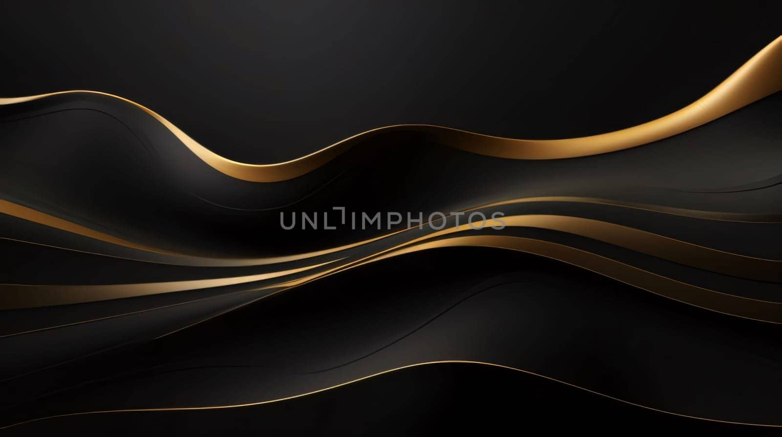 Abstract background design: Abstract black and golden wavy background. Vector illustration eps10