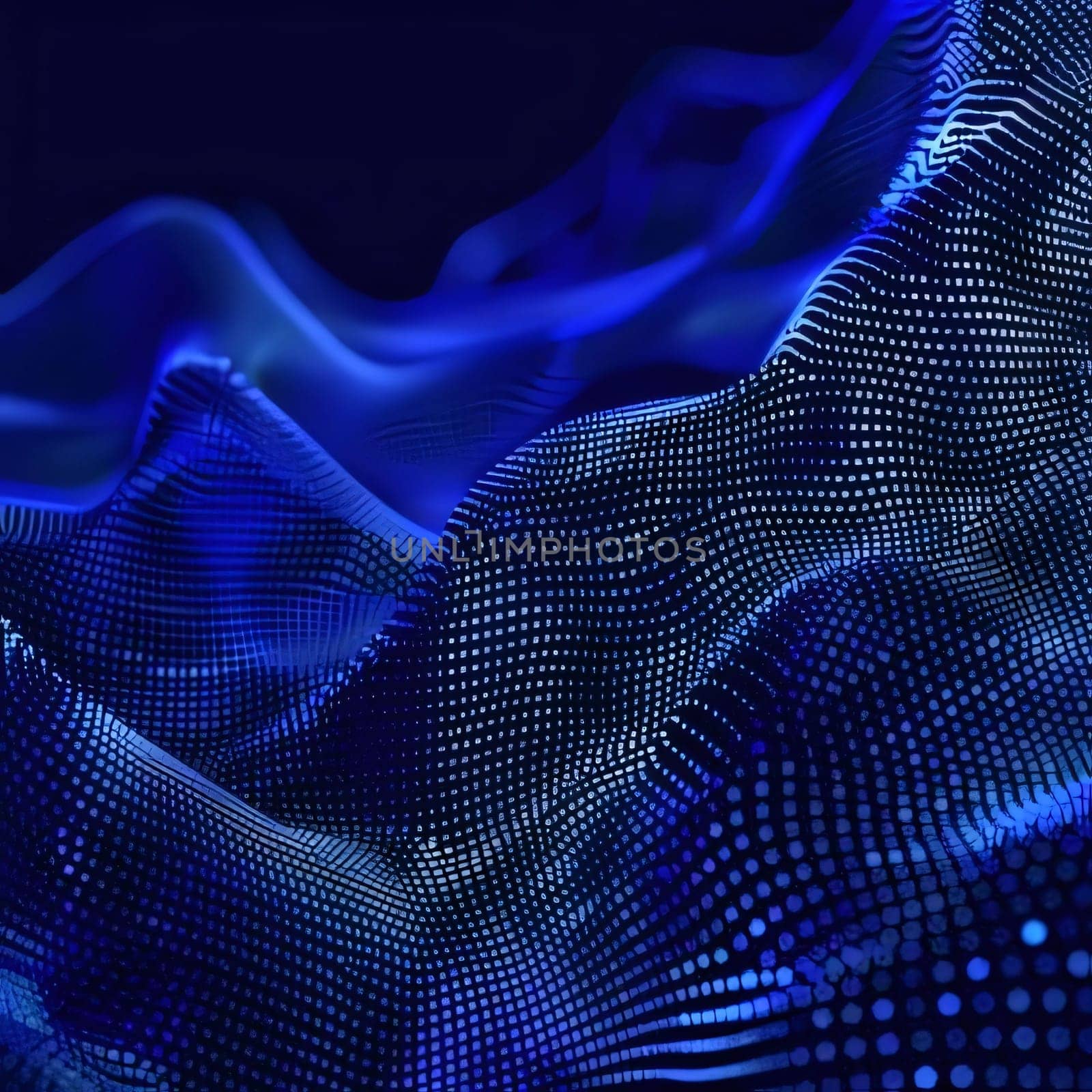 Abstract digital wave with particles. 3d illustration. Technology background. by ThemesS