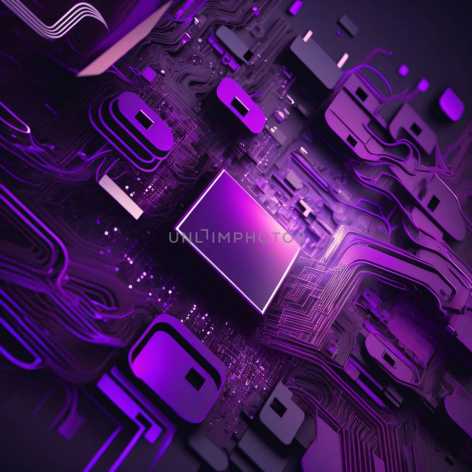 Circuit board background. 3d rendering, 3d illustration. by ThemesS