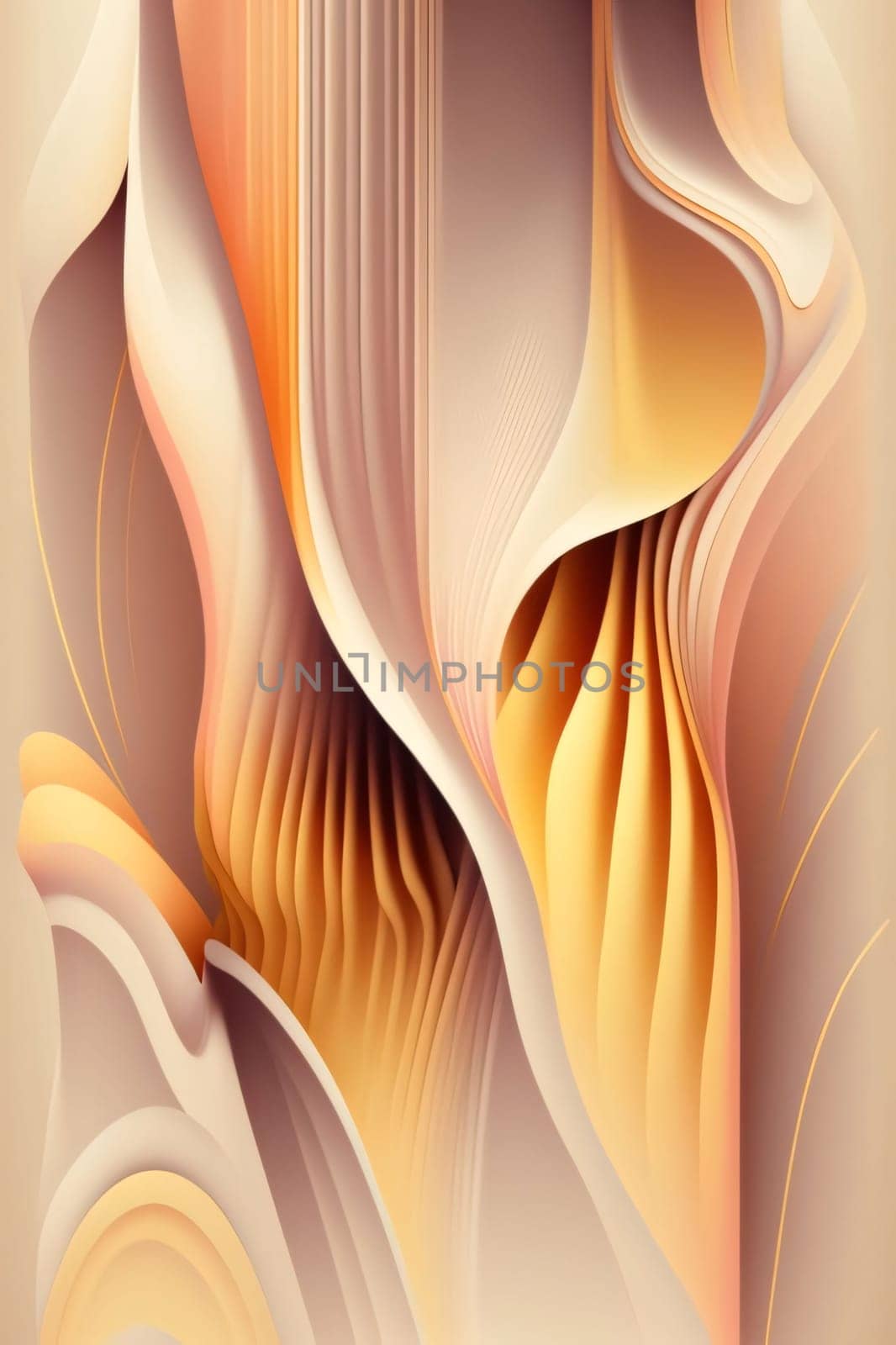 Abstract background in orange and beige colors. 3D rendering. by ThemesS