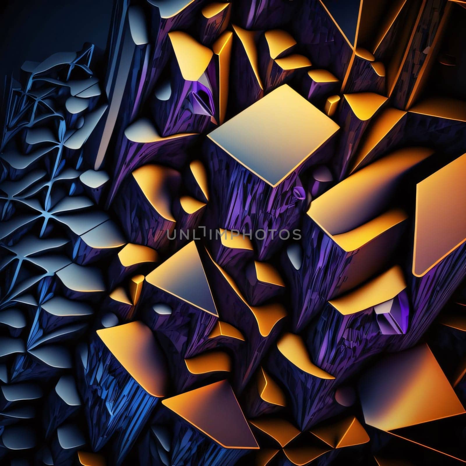 Abstract 3d rendering of chaotic structure. Futuristic background design for poster or cover. by ThemesS
