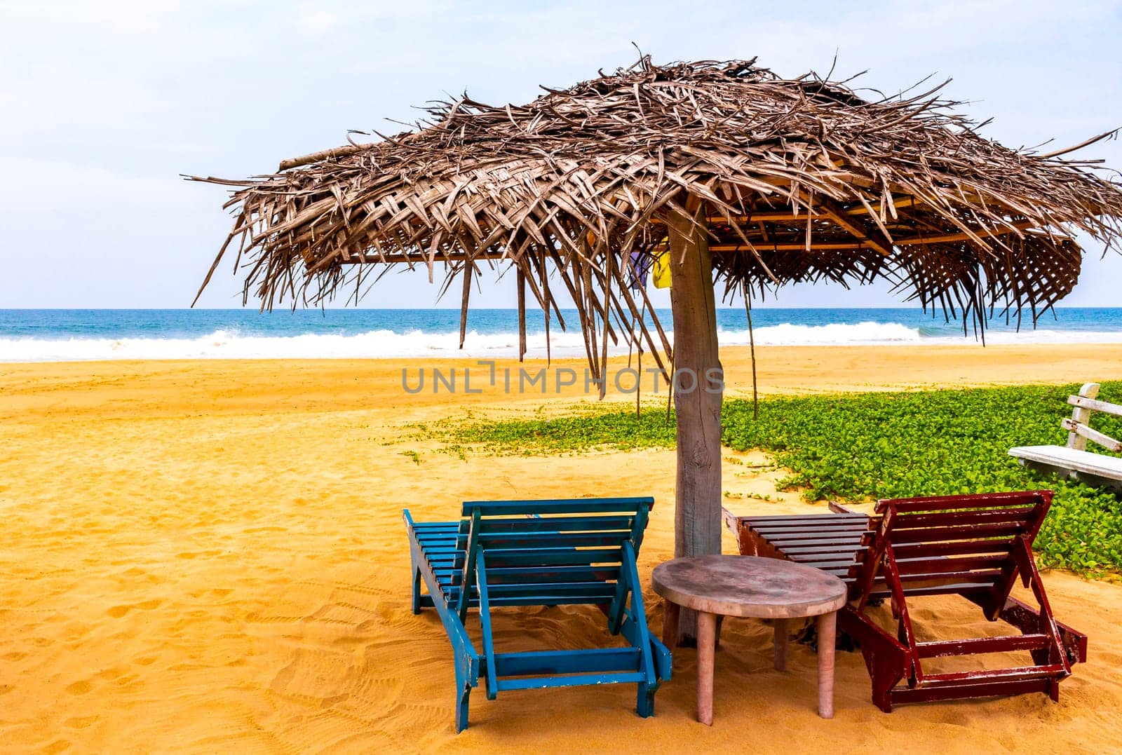 Tropical nature sand water waves fun Bentota Beach Sri Lanka. by Arkadij