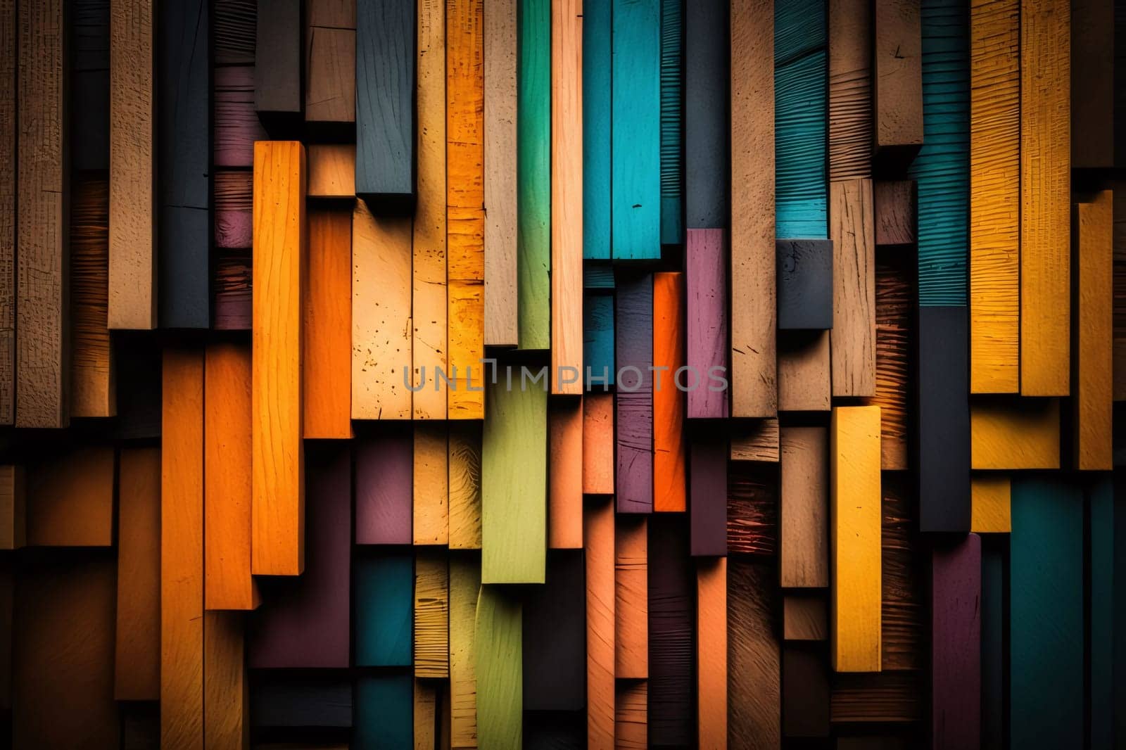 Colorful wood wall texture background - vintage filter effect processing style pictures by ThemesS