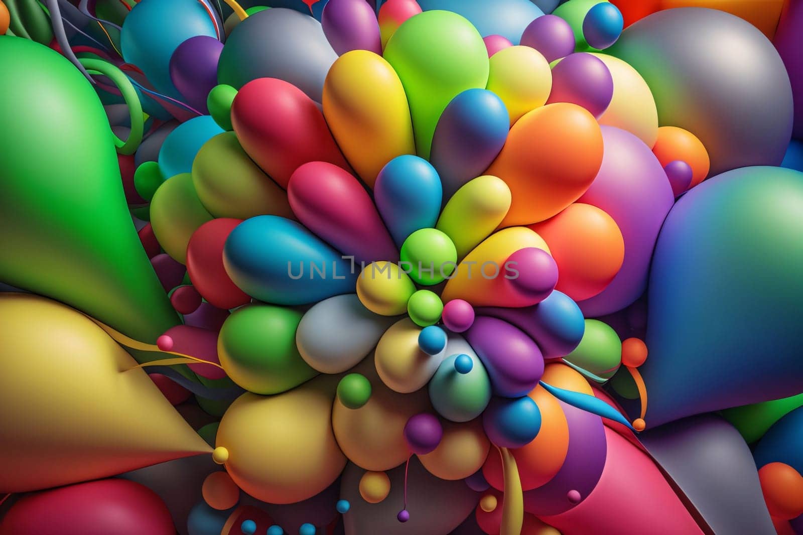 3D illustration of abstract colorful geometric composition,digital art works. by ThemesS