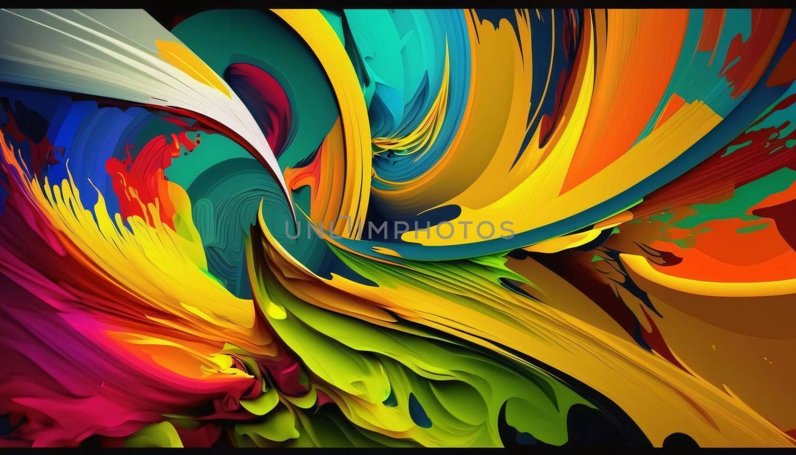 abstract colorful background with curved lines in the style of oil painting by ThemesS