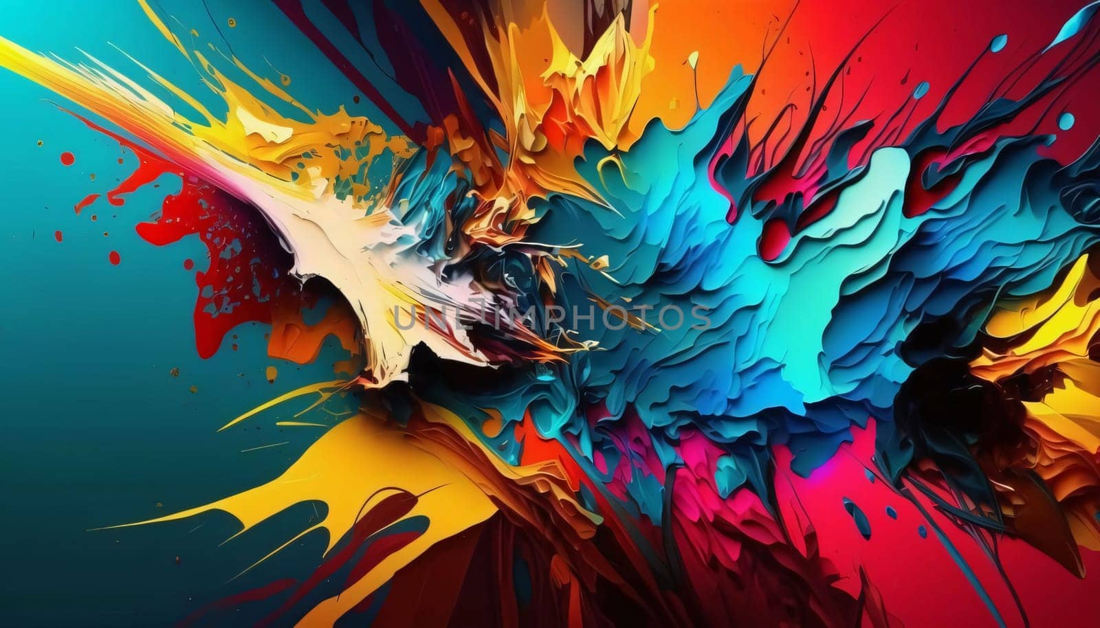 abstract background with colorful splashes of paint. 3d rendering by ThemesS